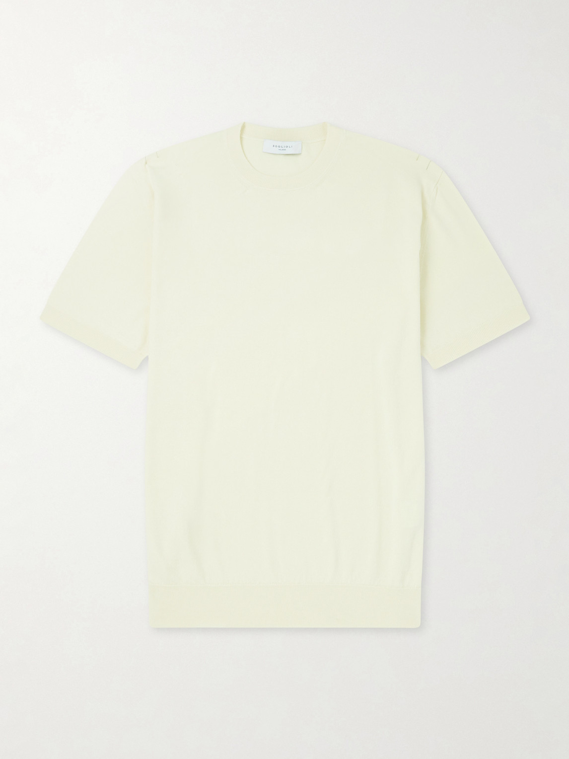 Boglioli Garment-Dyed Ribbed-Knit Cotton-Jersey T-Shirten