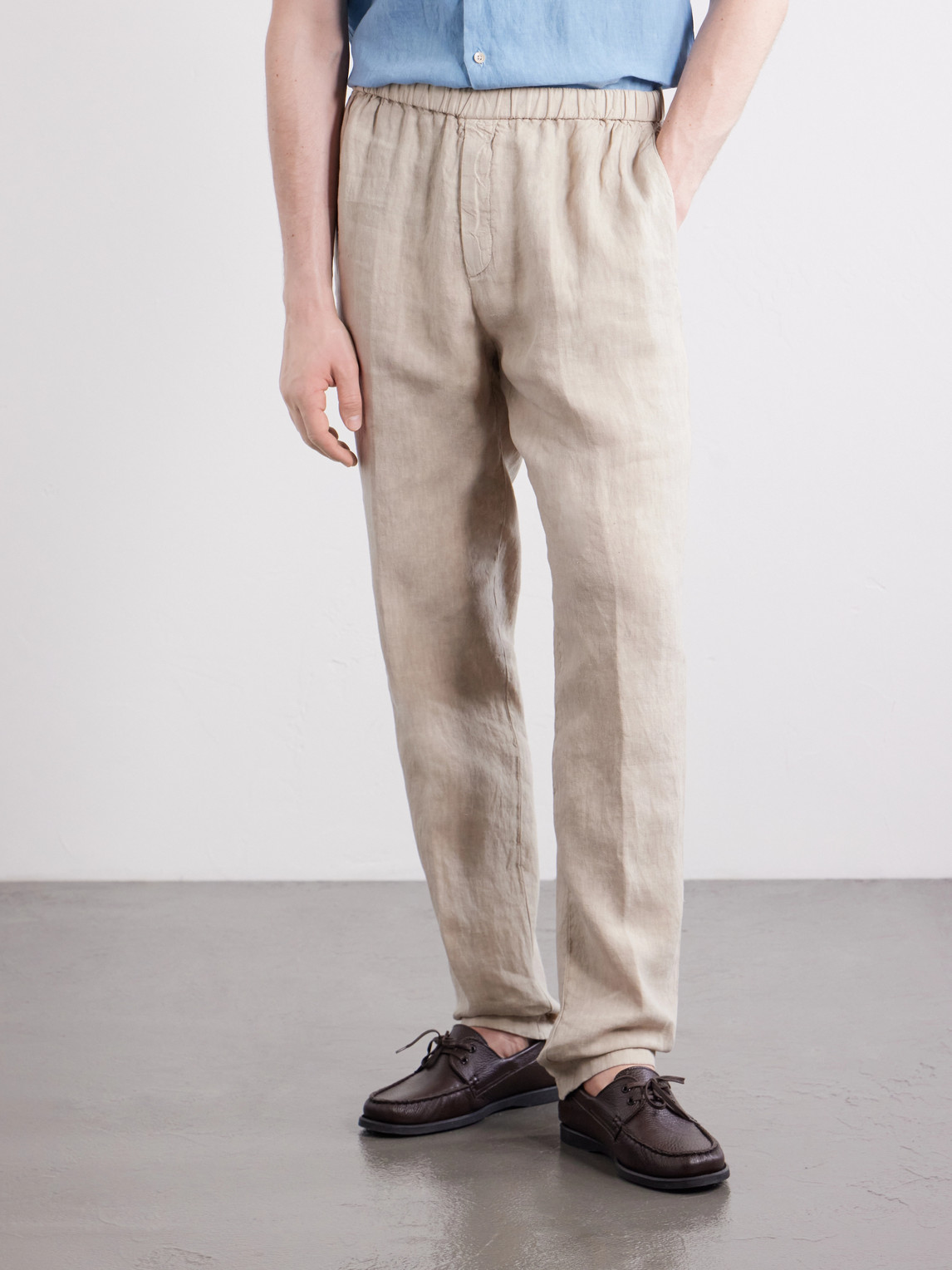  Boglioli - Tapered Linen Trousers - Men - Neutrals - It 46 