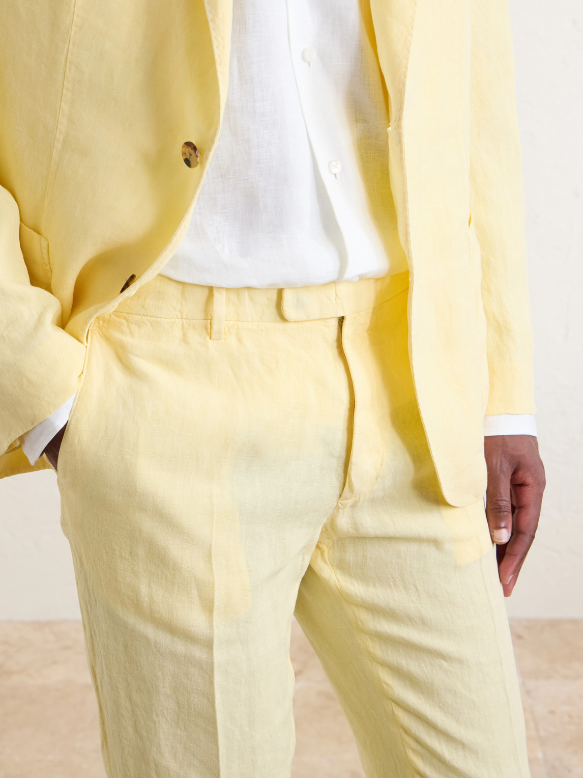 Straight-Leg Linen Suit Trousers