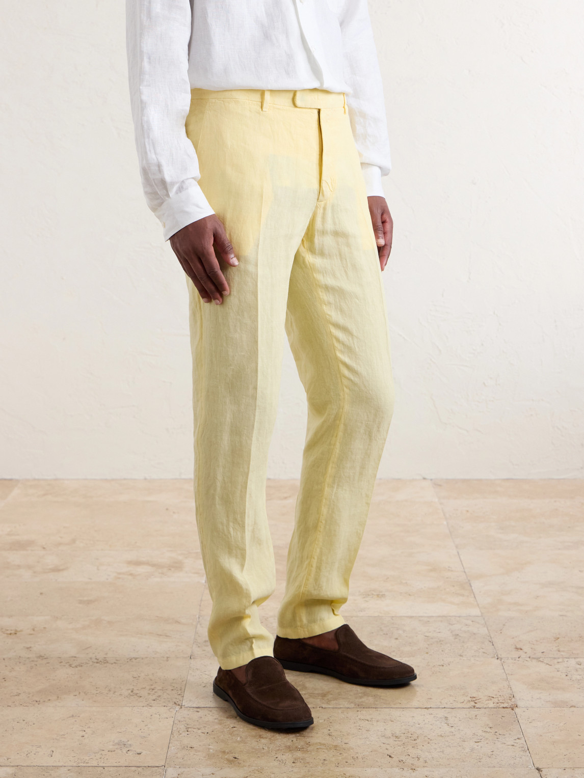 Straight-Leg Linen Suit Trousers