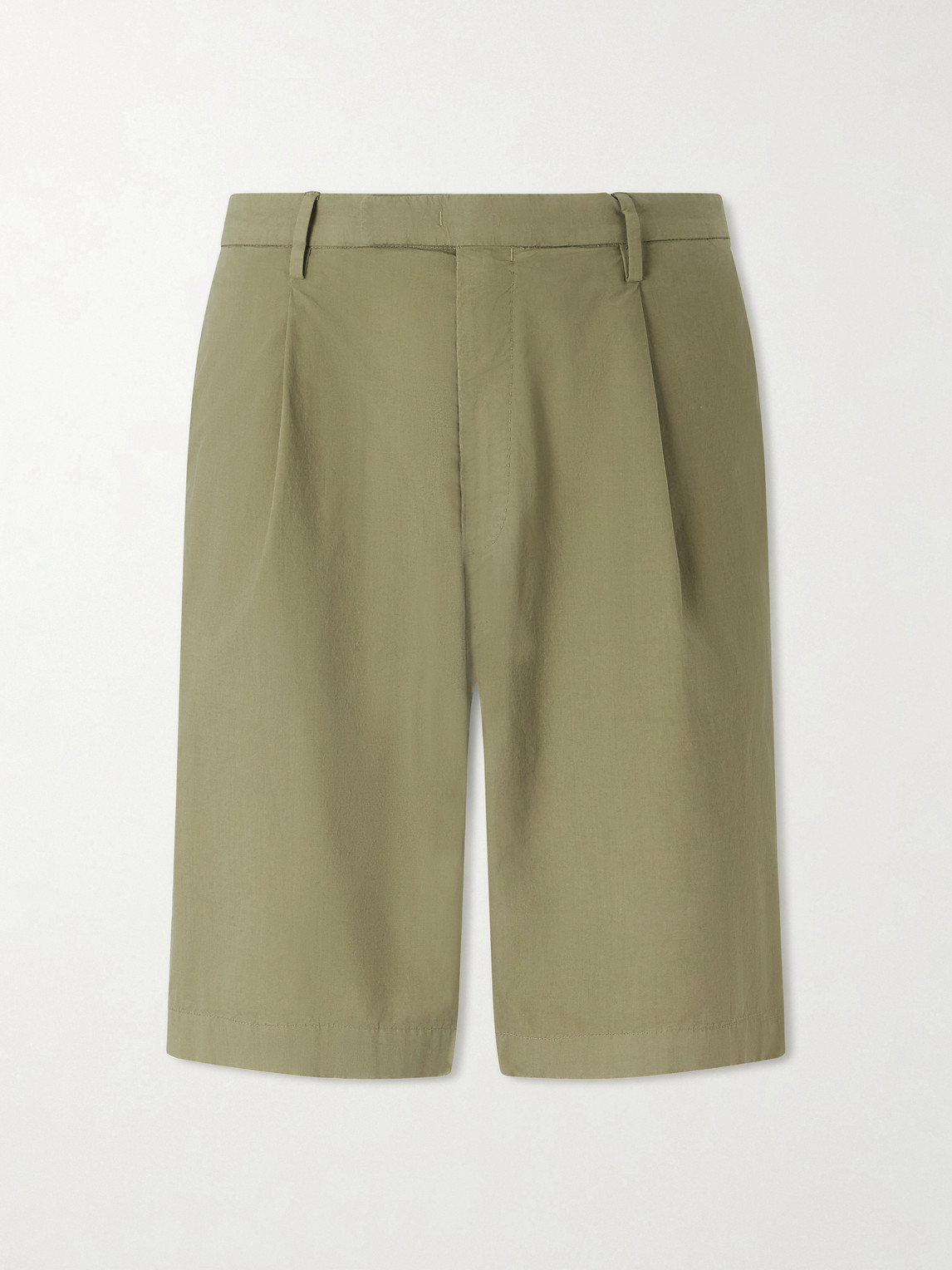 Boglioli Straight-Leg Pleated Cotton-Blend Poplin Shorts IT 46