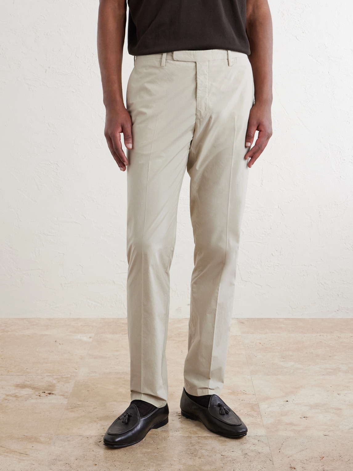 Straight-Leg Cotton-Blend Suit Trousers