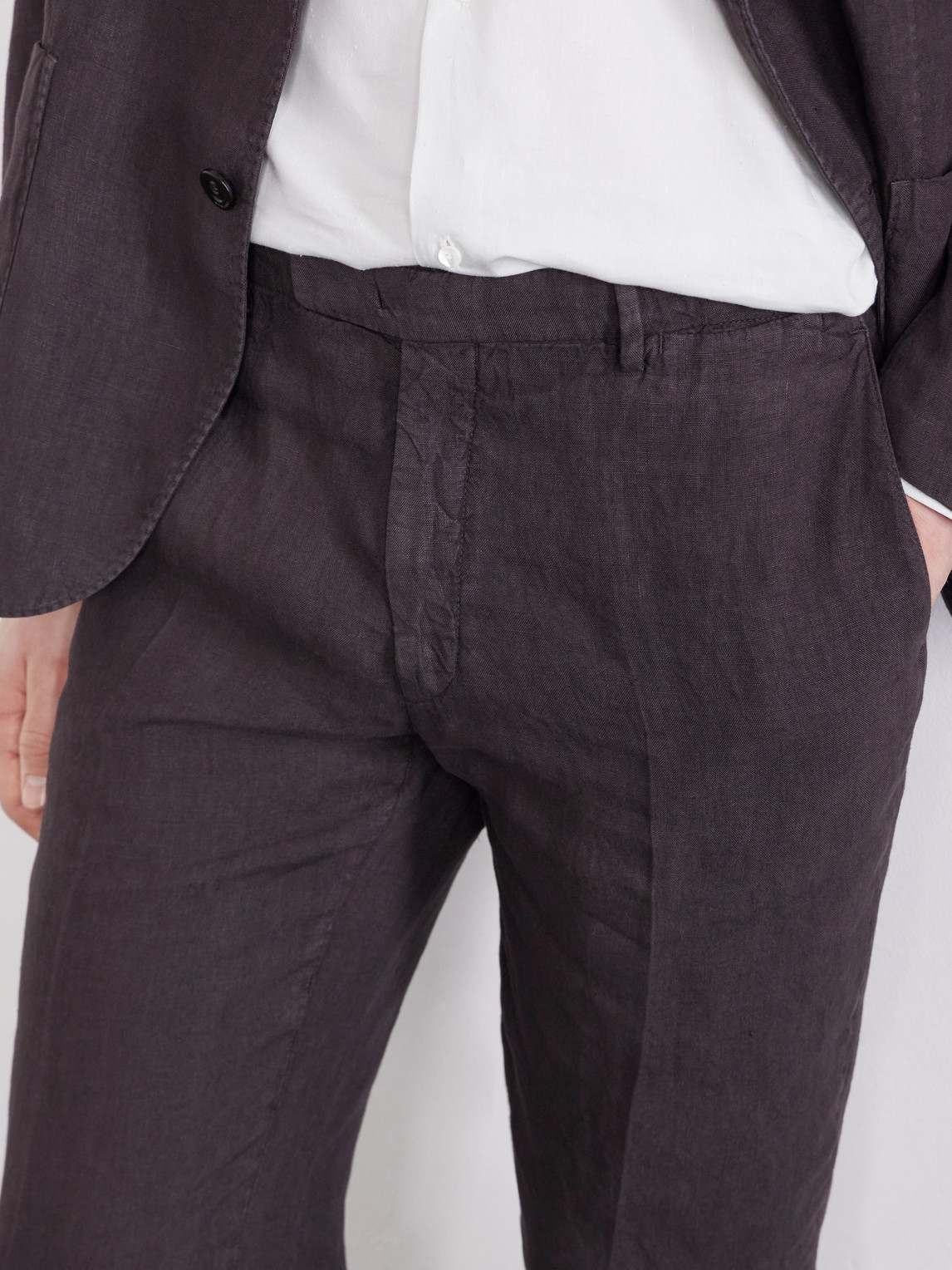 Straight-Leg Linen Suit Trousers