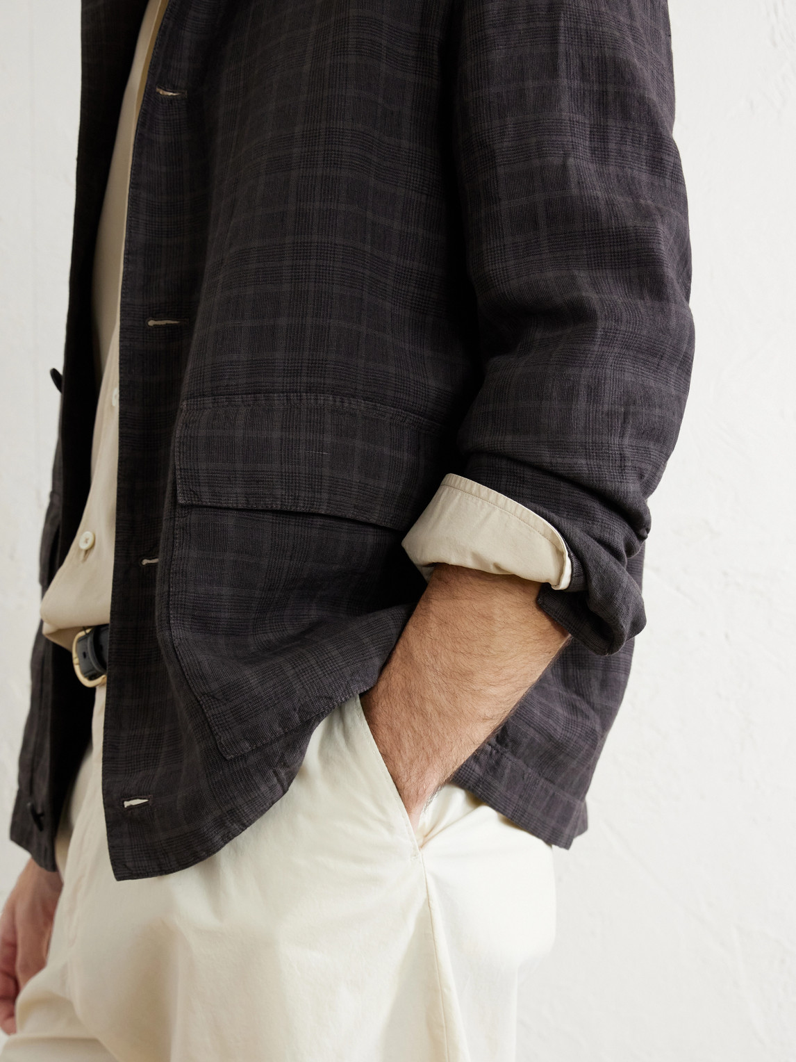 Checked Linen Overshirt