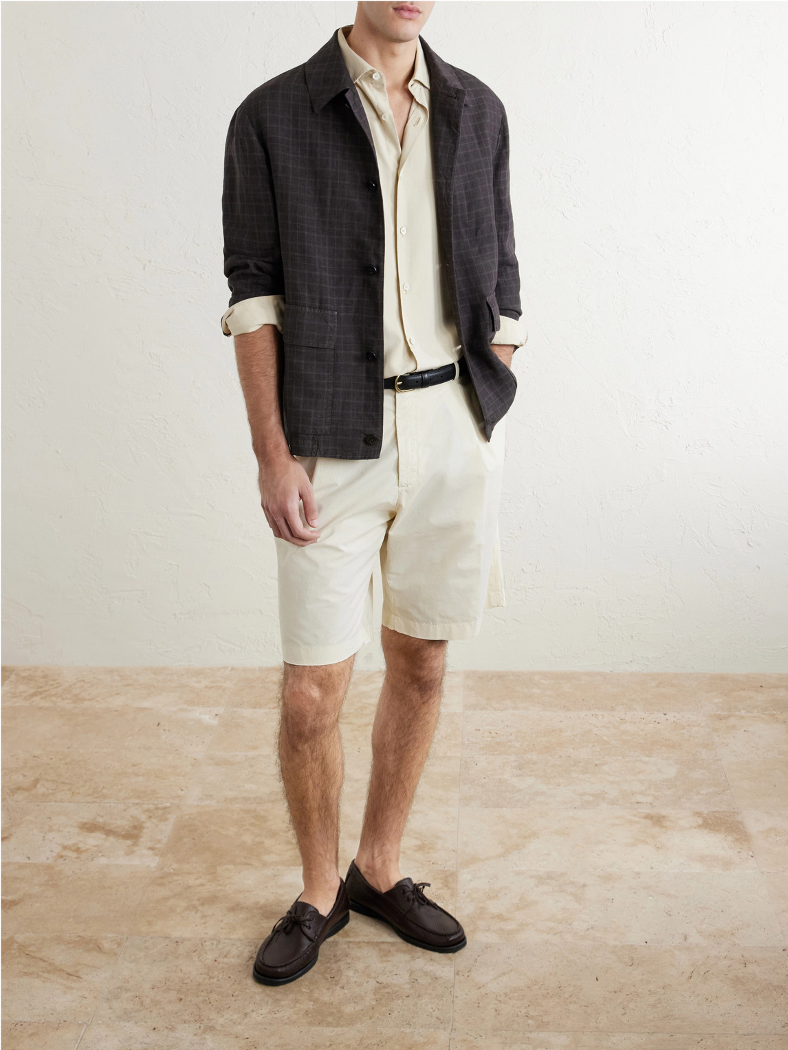 Checked Linen Overshirt