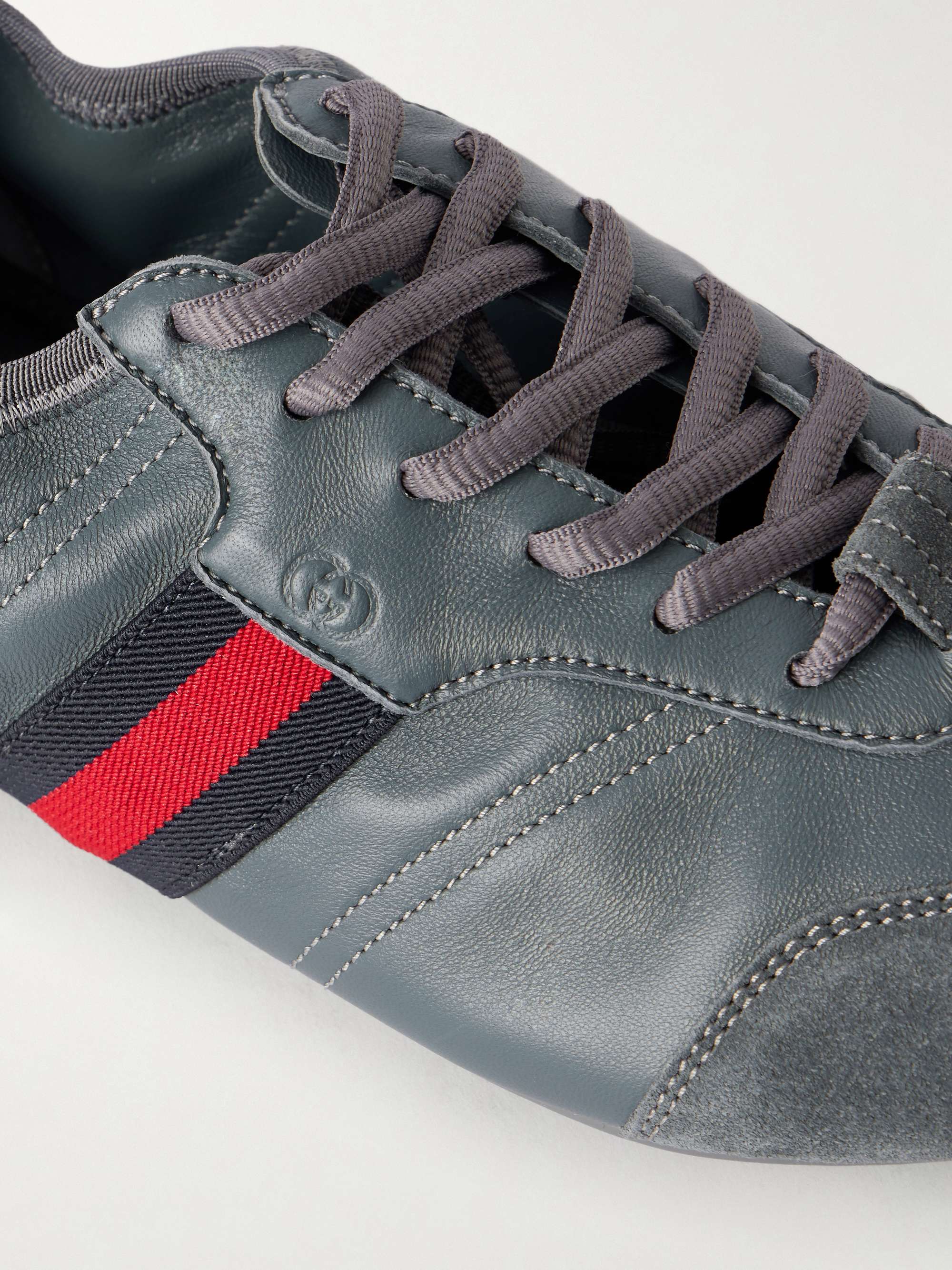 GUCCI Flex Suede-Trimmed Leather Sneakers for Men | MR PORTER