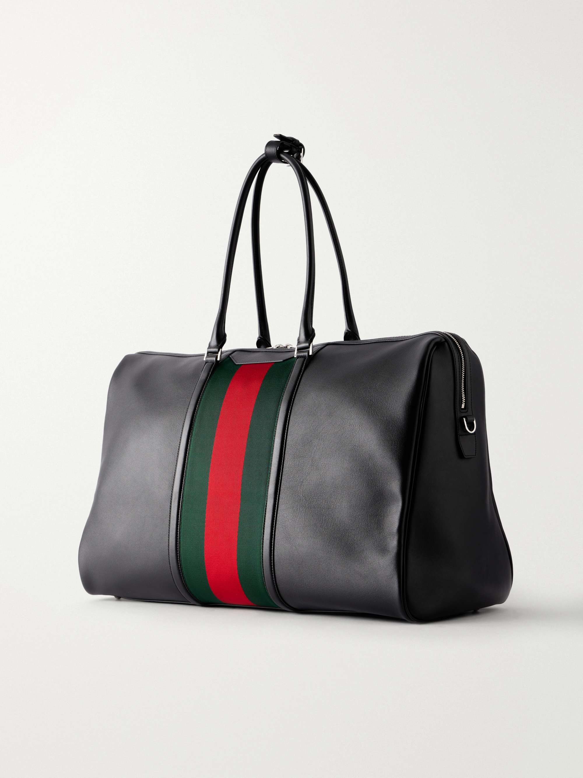 GUCCI Web-Trimmed Leather Tote Bag for Men | MR PORTER