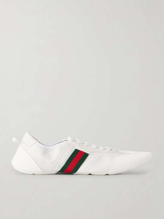 Gucci Flex Suede-Trimmed Leather Sneakers