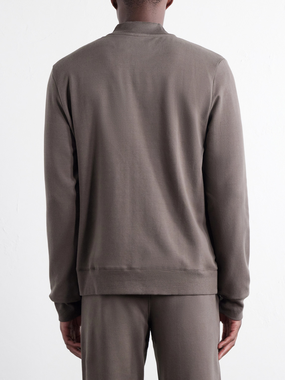 Cotton-Blend Jersey Zip-Up Overshirt