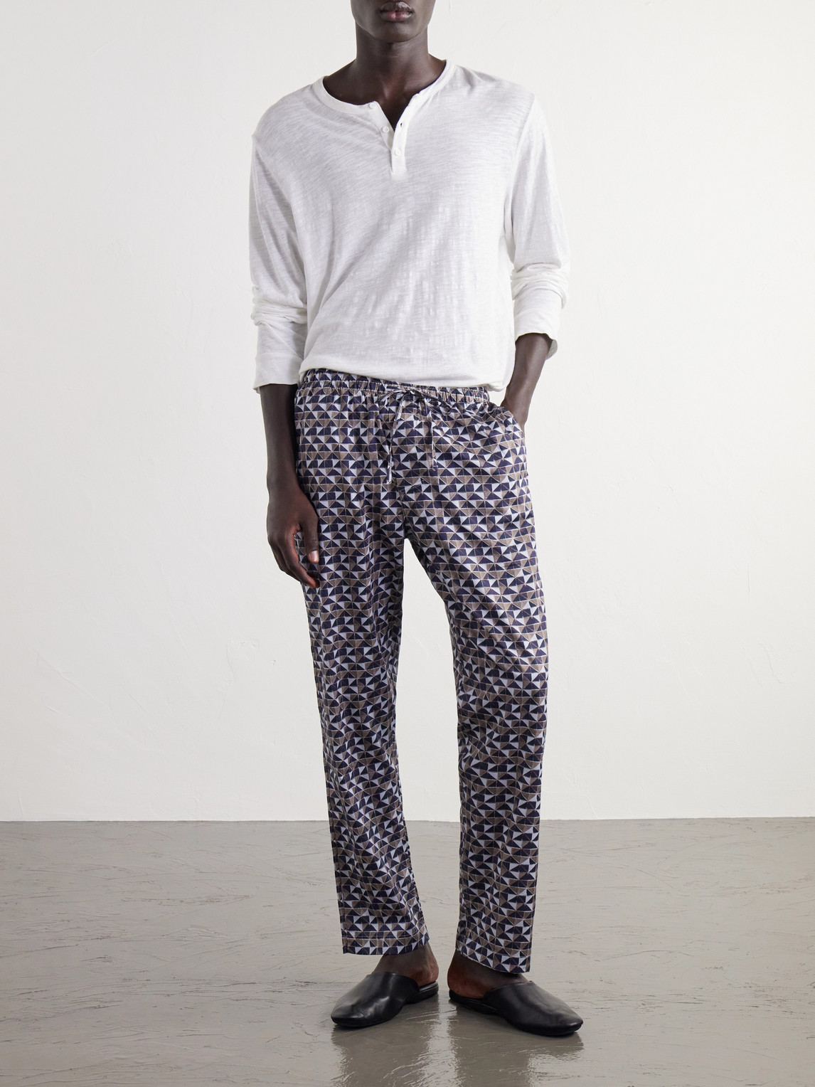 Printed Cotton-Sateen Pyjama Trousers