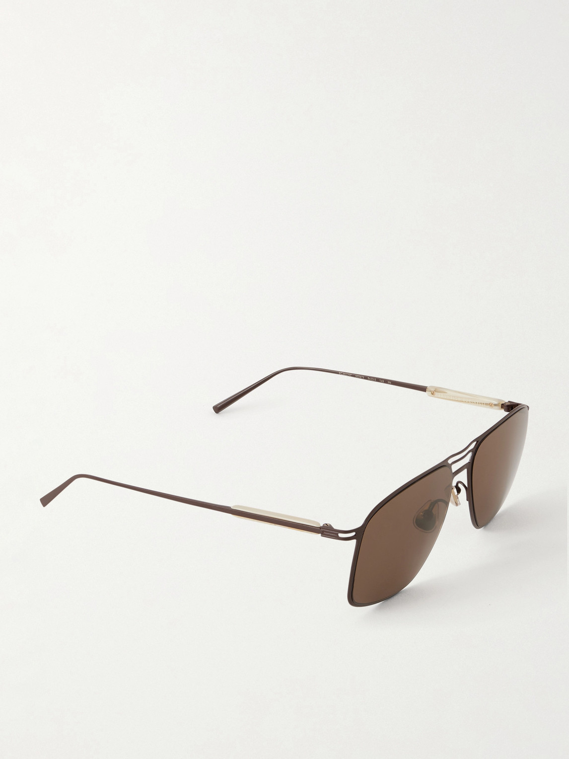  Brunello Cucinelli - Aviator-style Titanium Sunglasses - Men - Brown 