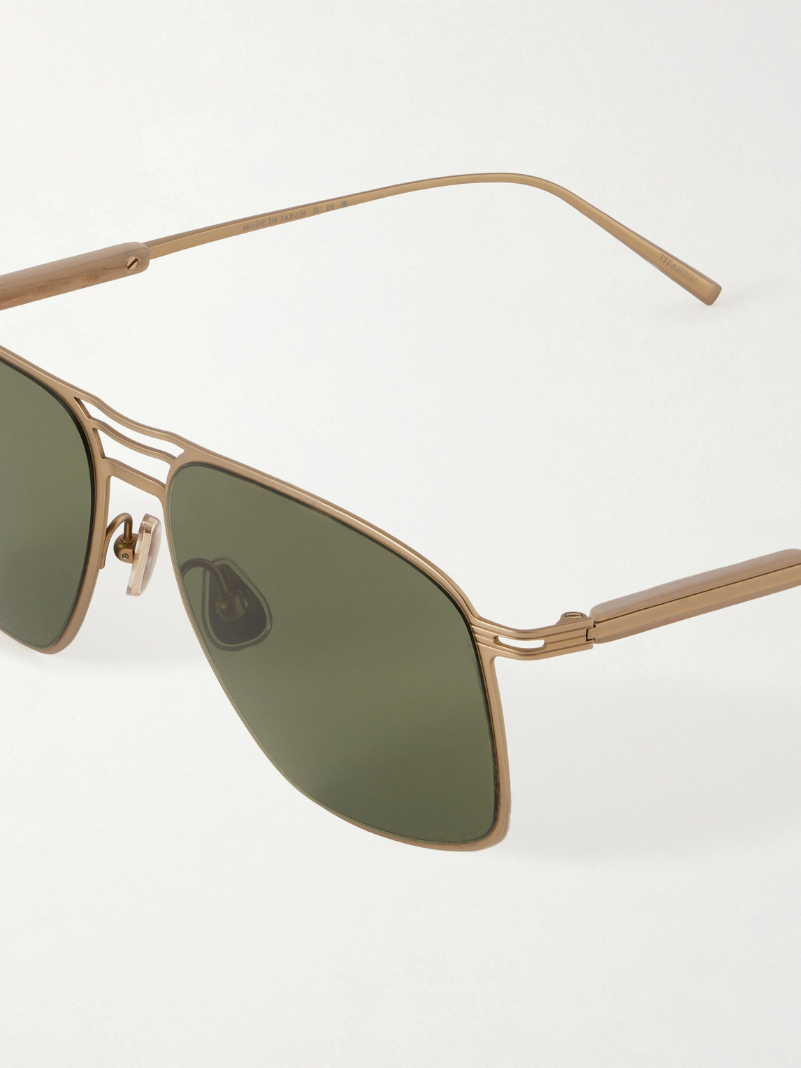  Brunello Cucinelli - Aviator-style Titanium Sunglasses - Men - Gold 