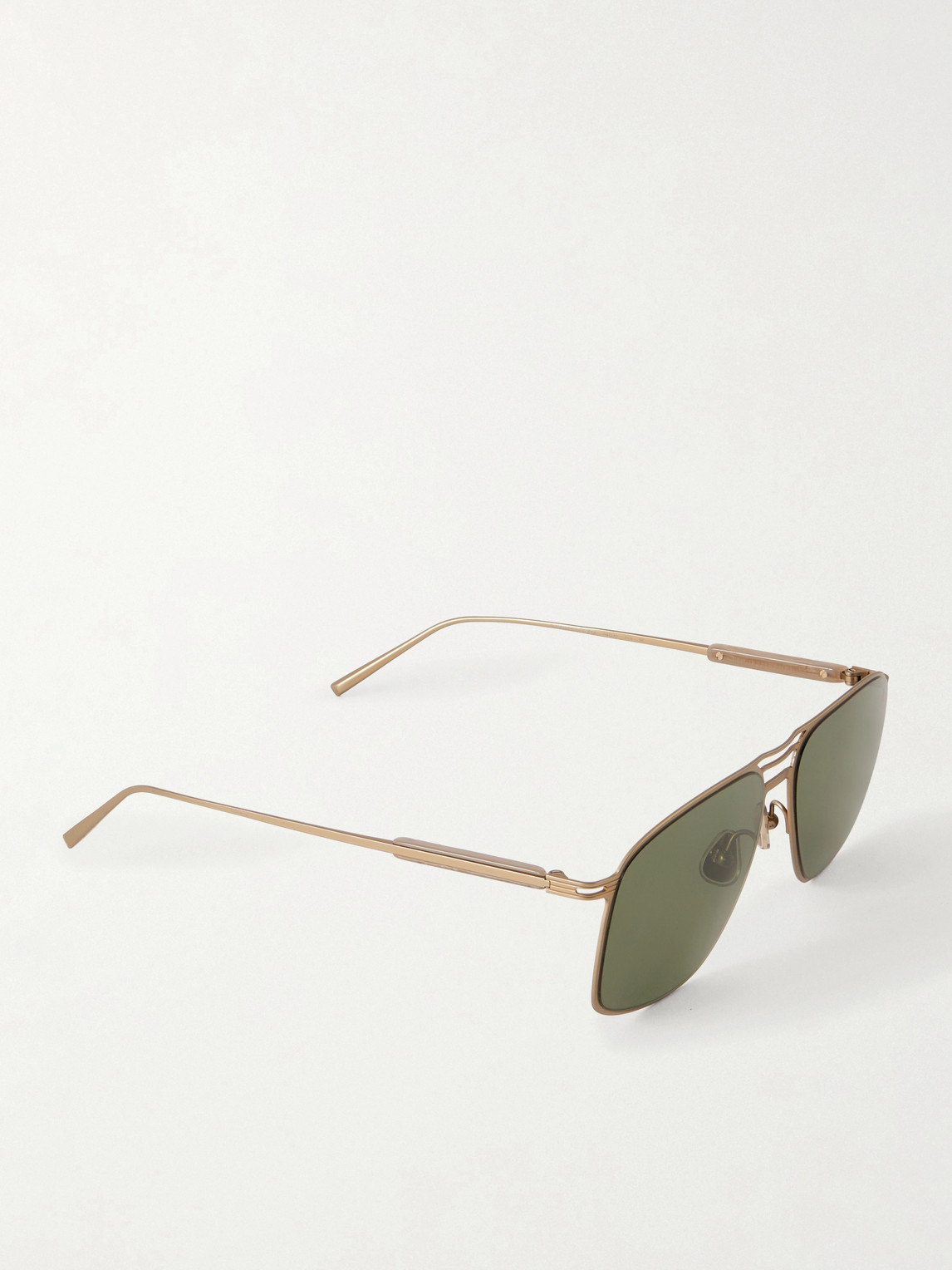  Brunello Cucinelli - Aviator-style Titanium Sunglasses - Men - Gold 