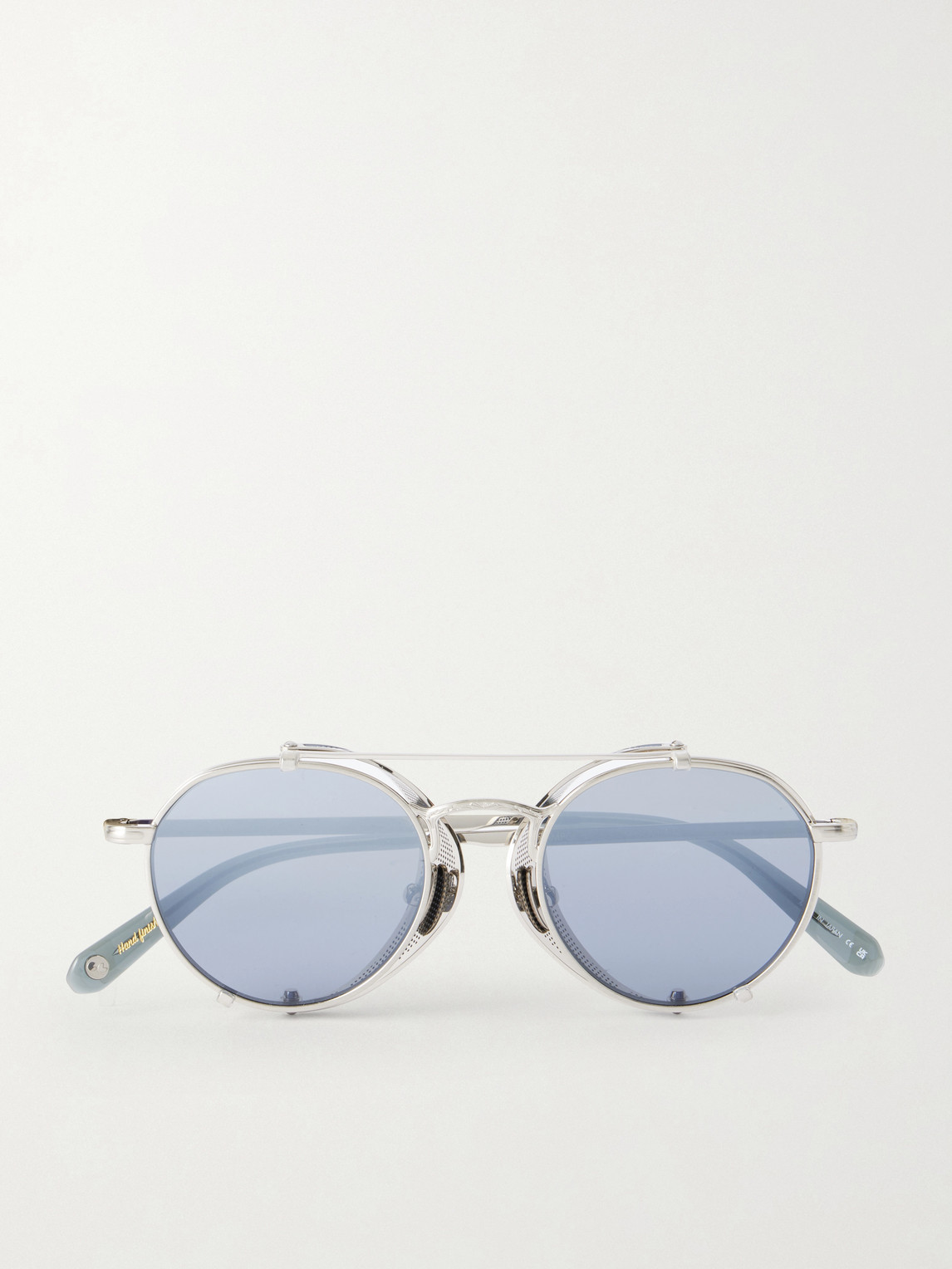 Garrett Leight California Optical Ocampo Round-frame Metal Sunglasses In Blue