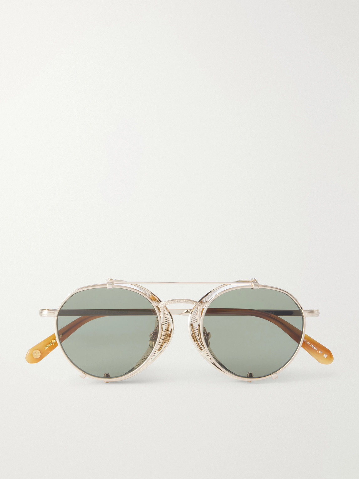 Garrett Leight California Optical Ocampo Round-frame Metal Sunglasses In Green