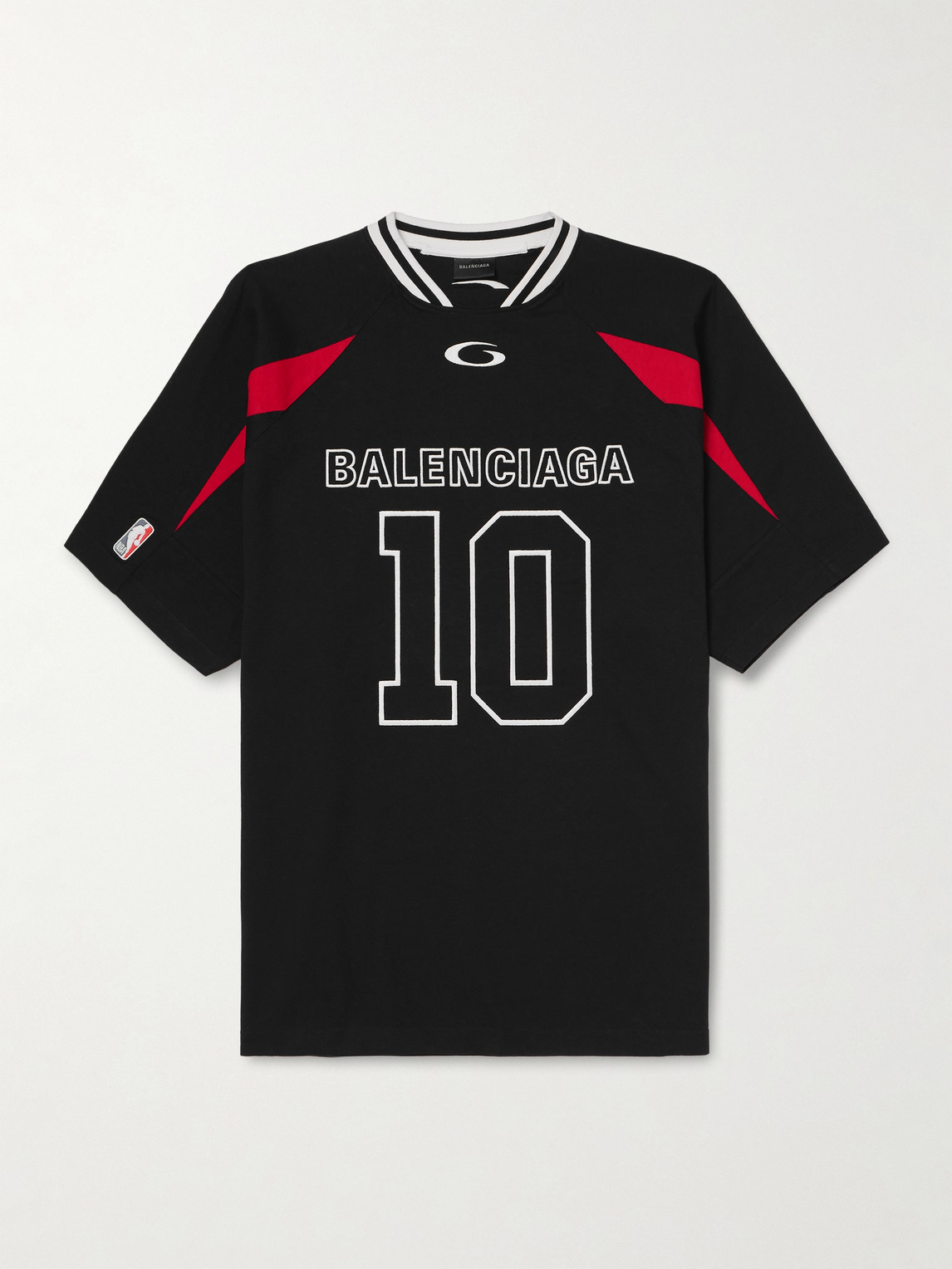 Balenciaga NBA Oversized Logo-Embroidered Cotton-Jersey T-Shirt small