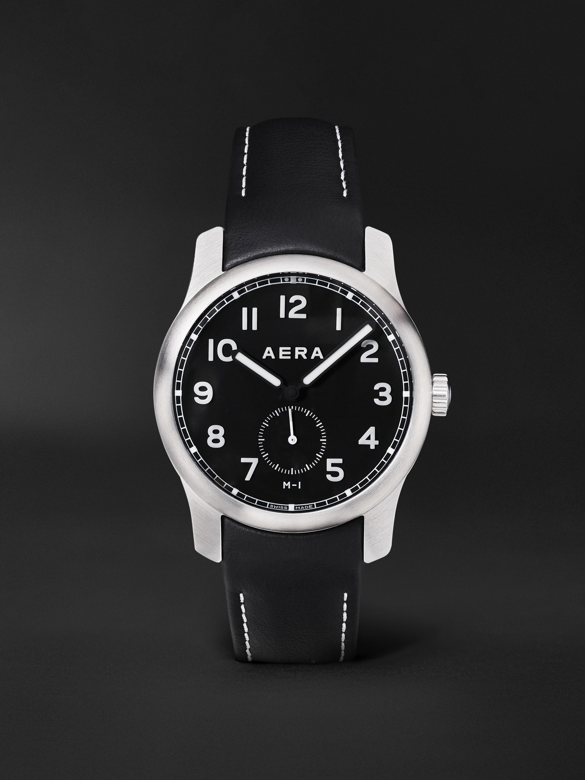Aera – M-1 Field Automatic 39mm Stainless Steel and Suede Watch