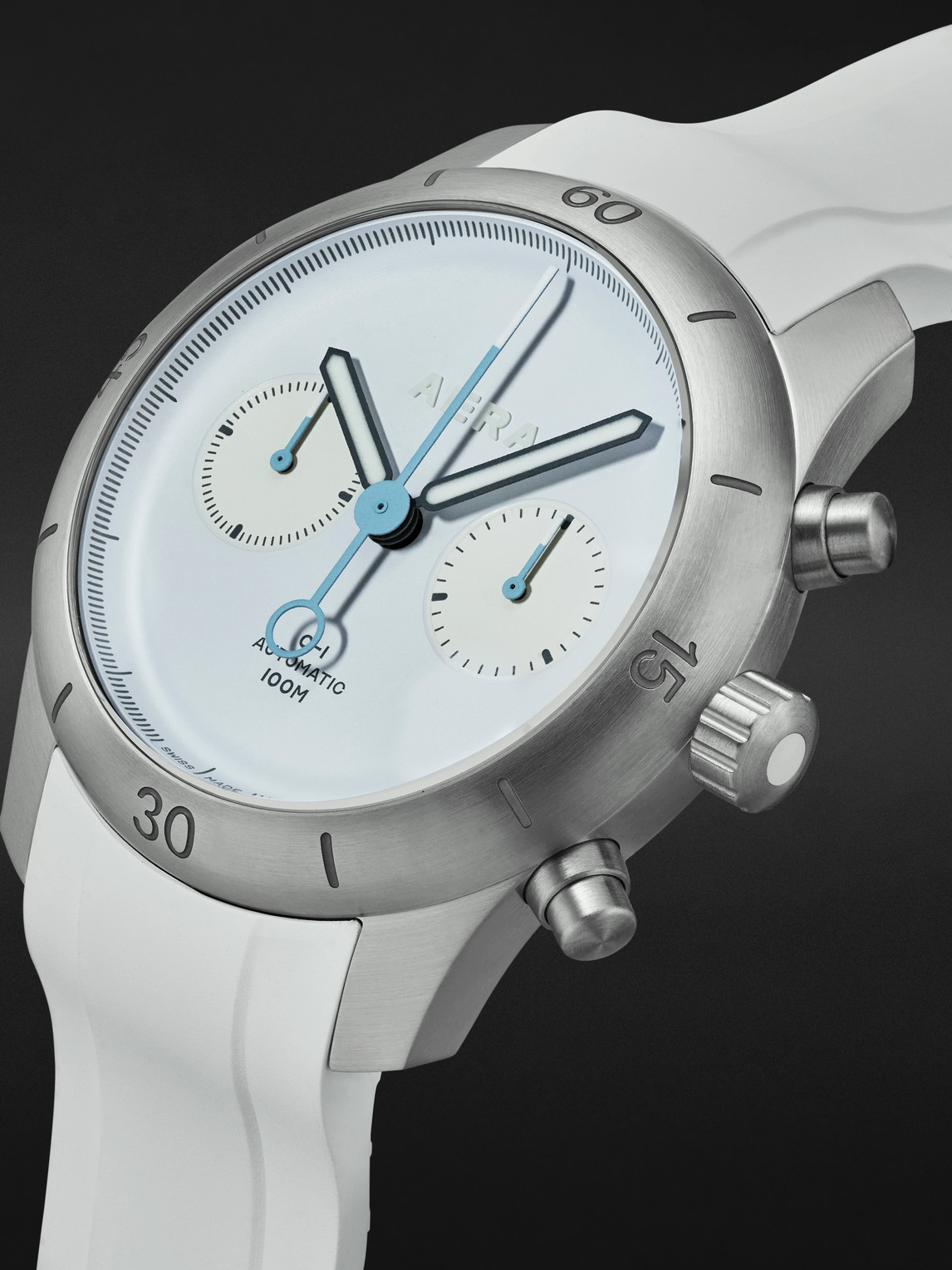  Aera - C-1 Cloud Automatic Chronograph 42mm Stainless Steel And Rubber Watch - Men - Blue 