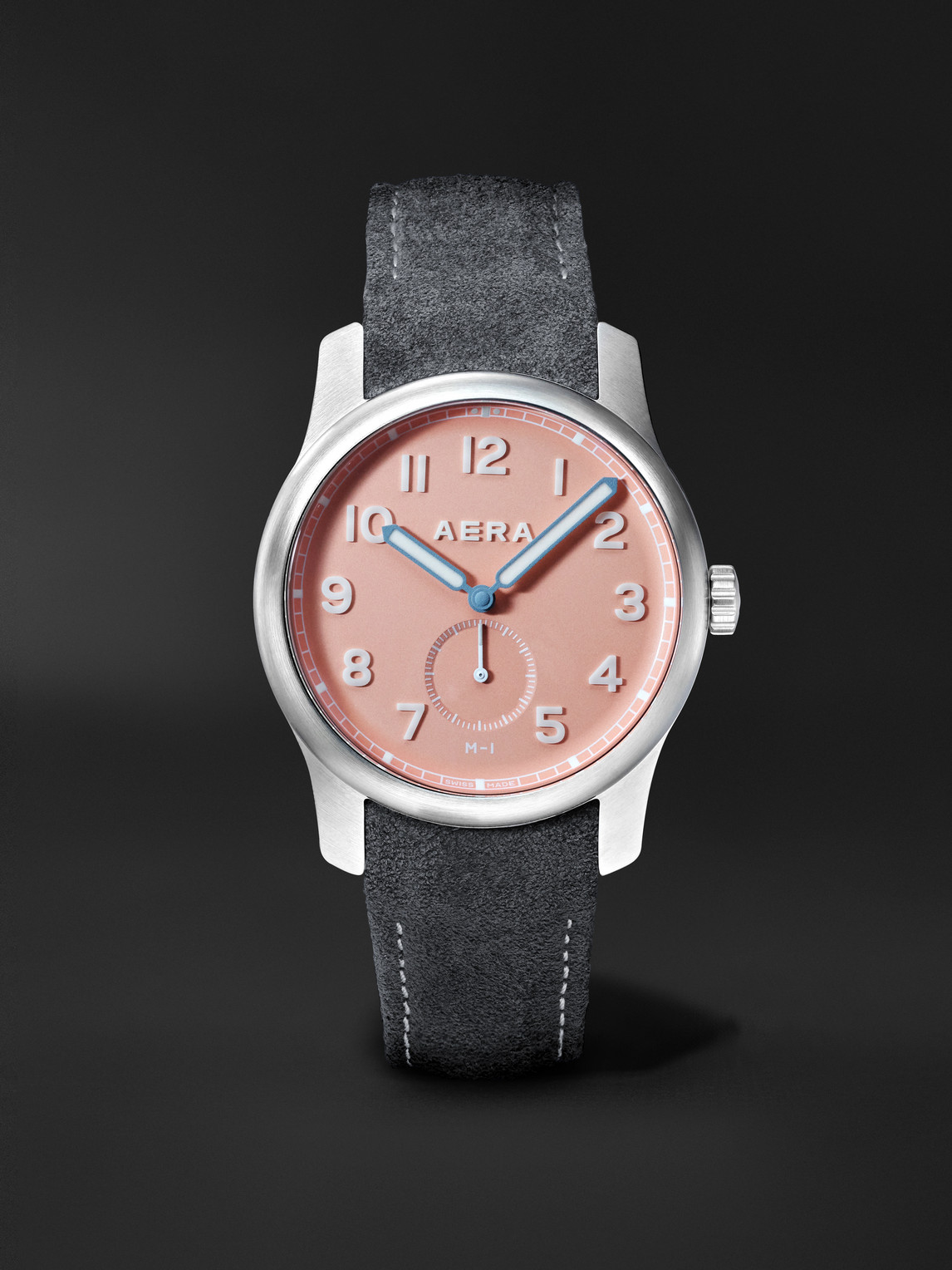 Aera – M-1 Dune Automatic 39mm Stainless Steel and Suede Watch