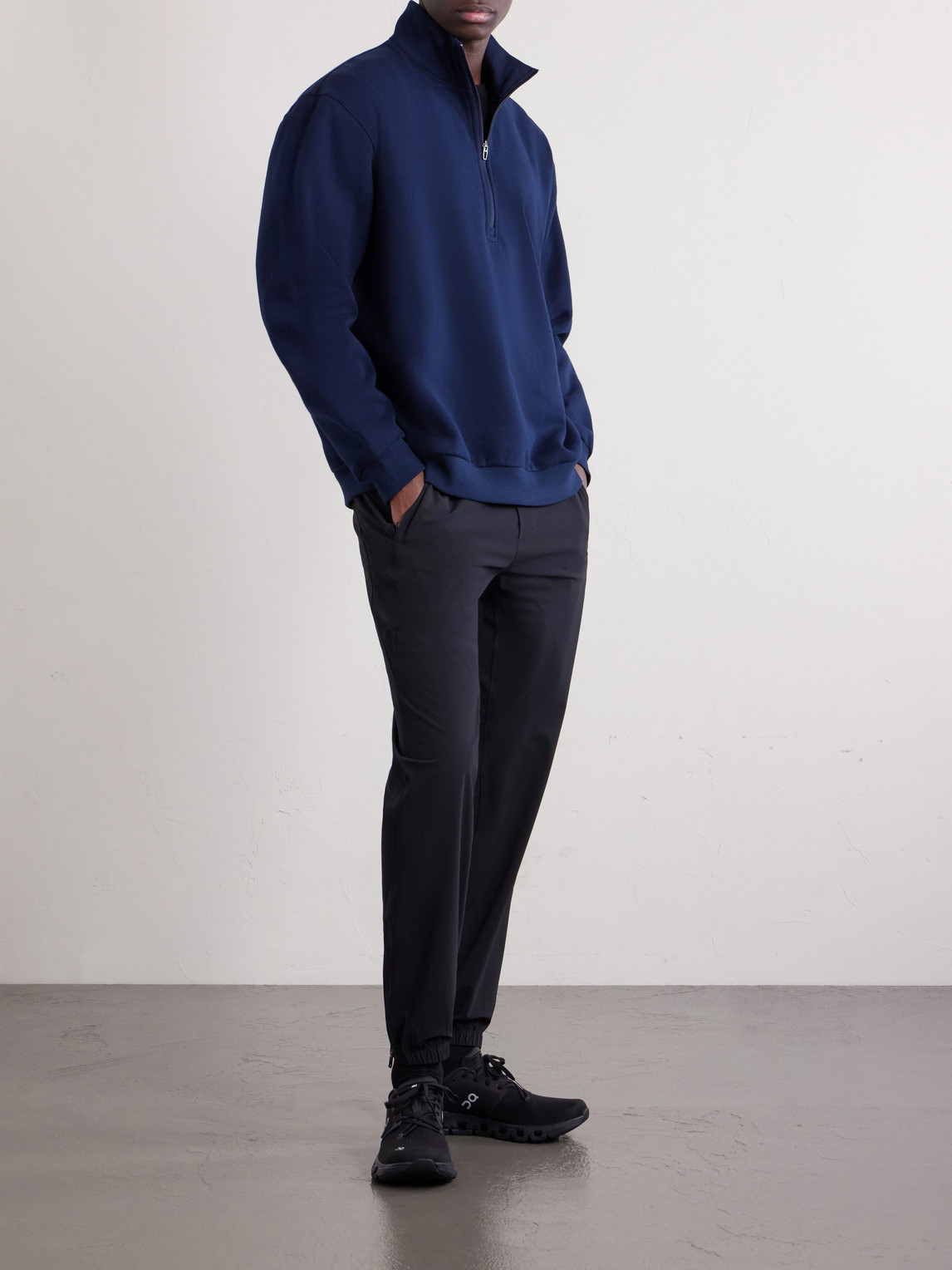 Steady State Cotton-Blend Jersey Half-Zip Sweatshirt — 2