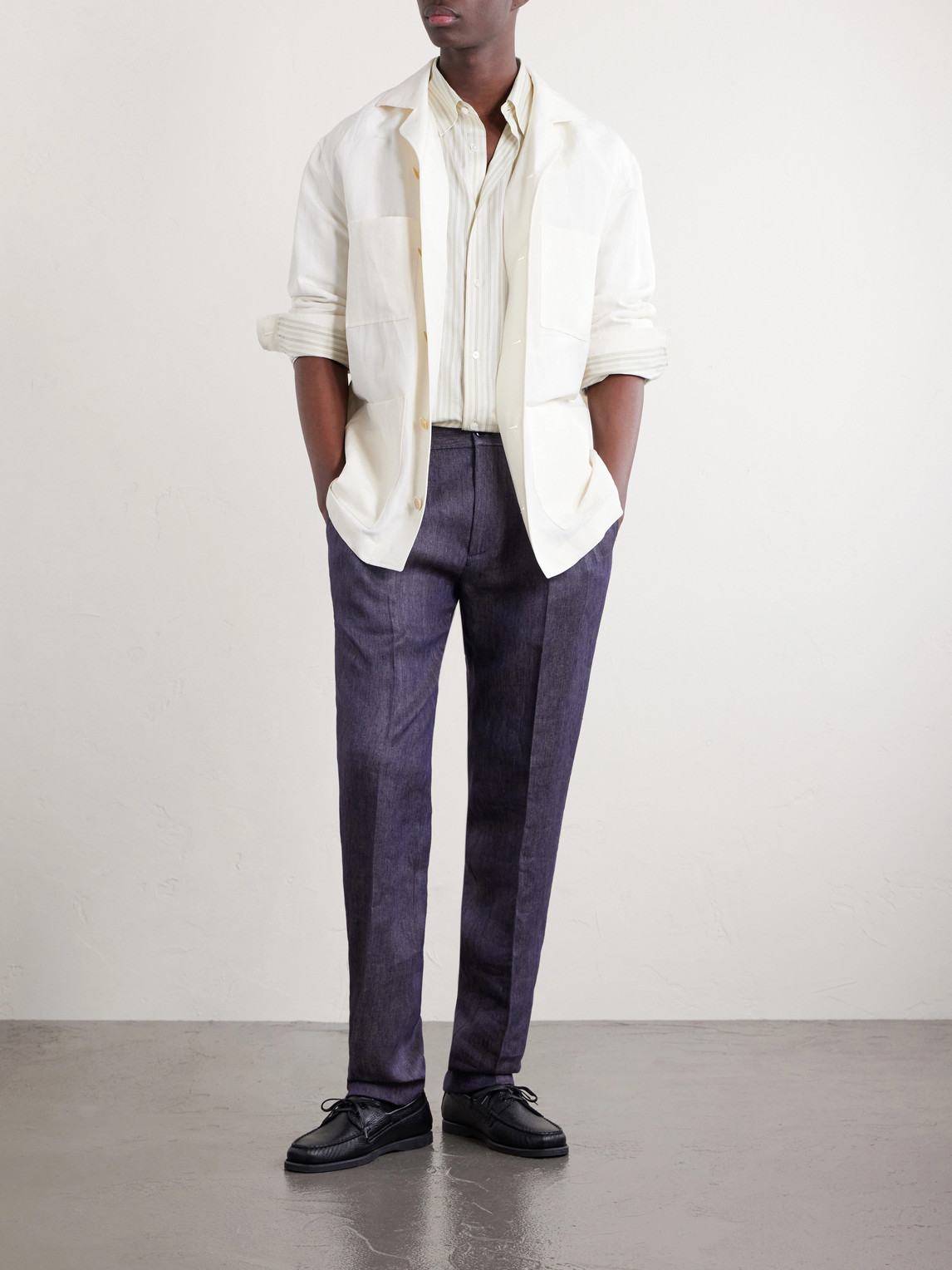 Straight-Leg Linen Trousers