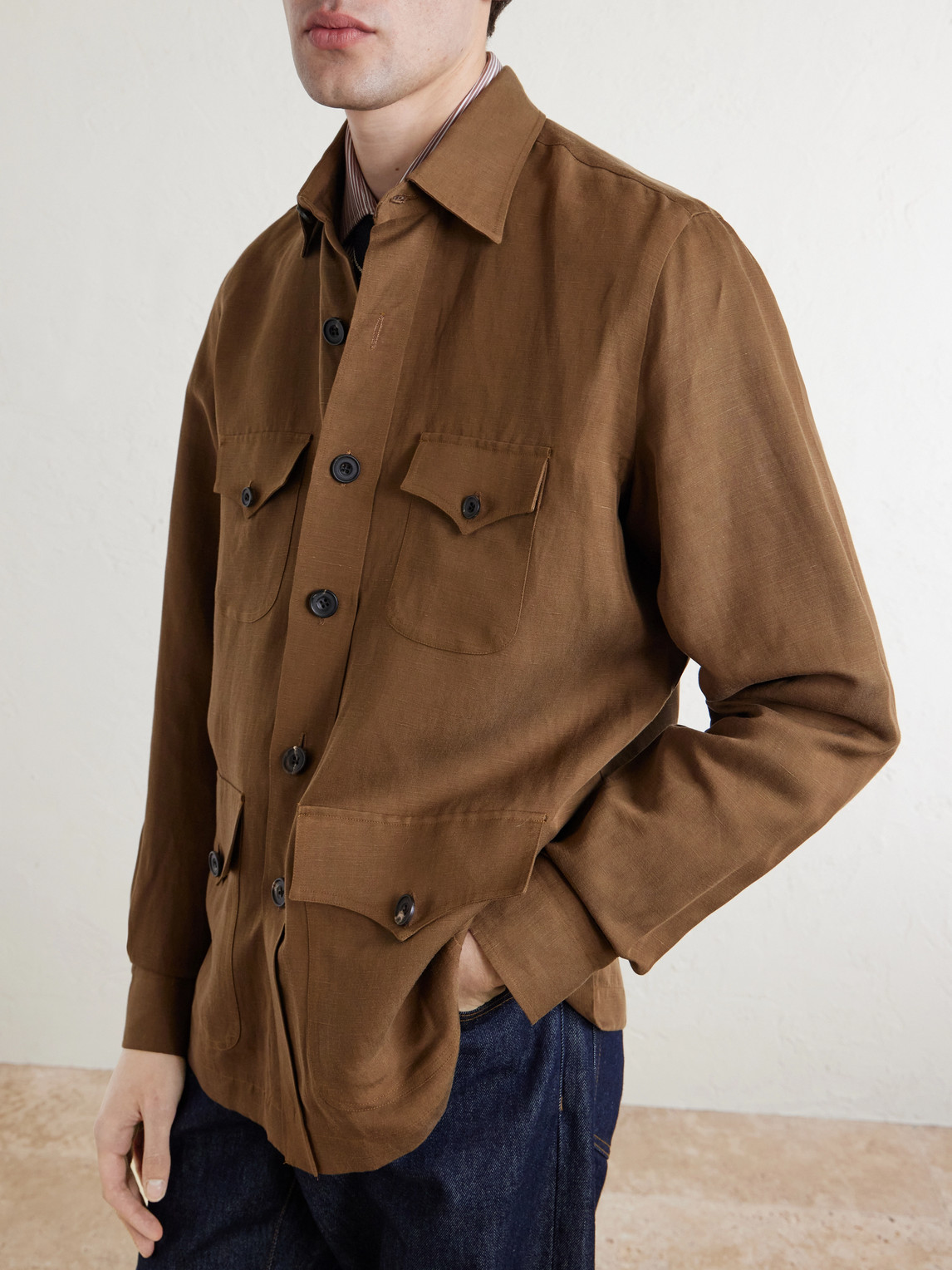  Rubinacci - Safari Overshirt - Men - Brown - S 