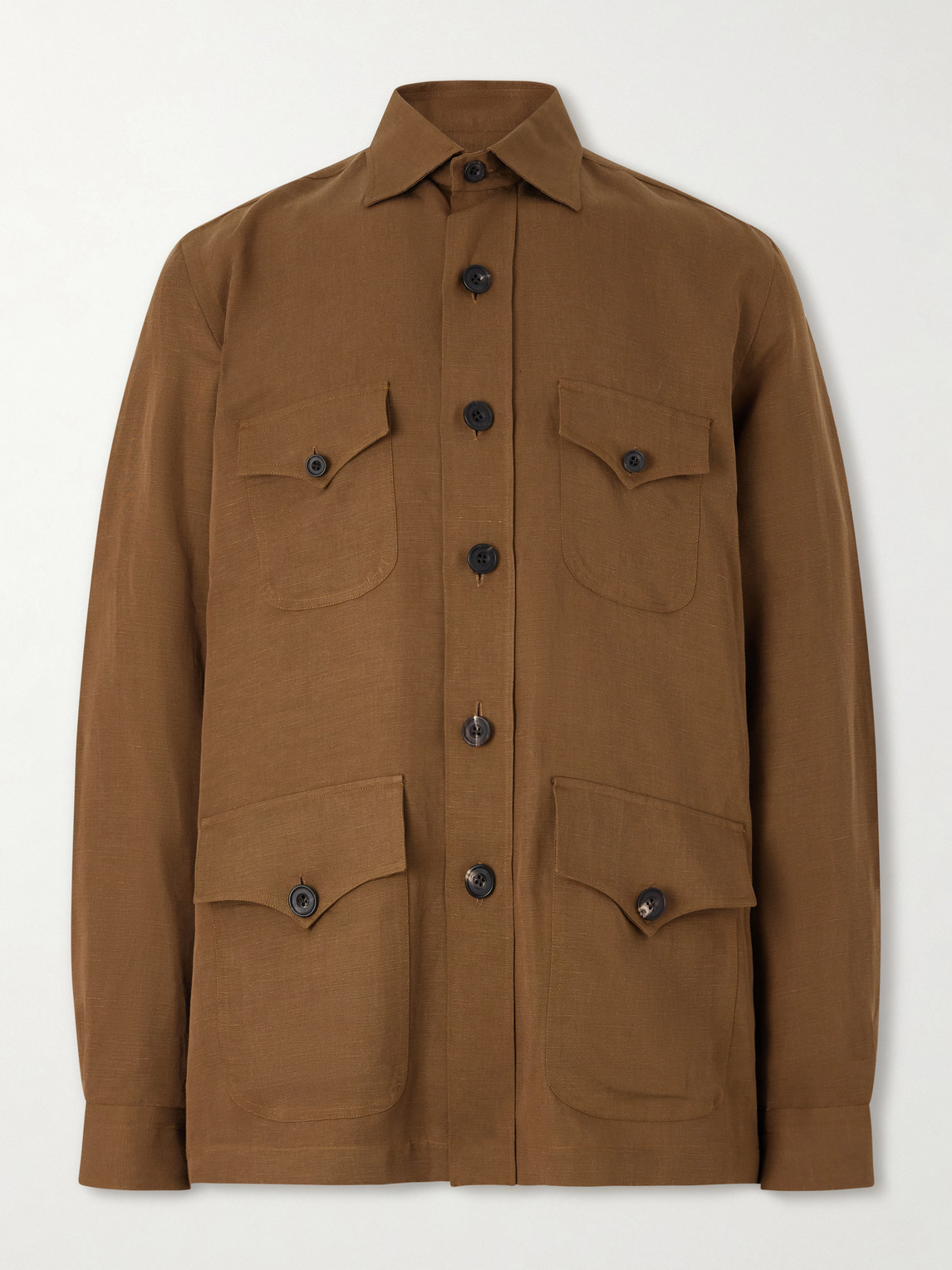 Rubinacci Safari Overshirt In Brown
