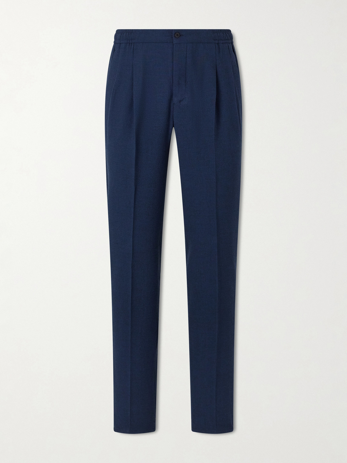 Rubinacci Straight-leg Linen Trousers In Blue
