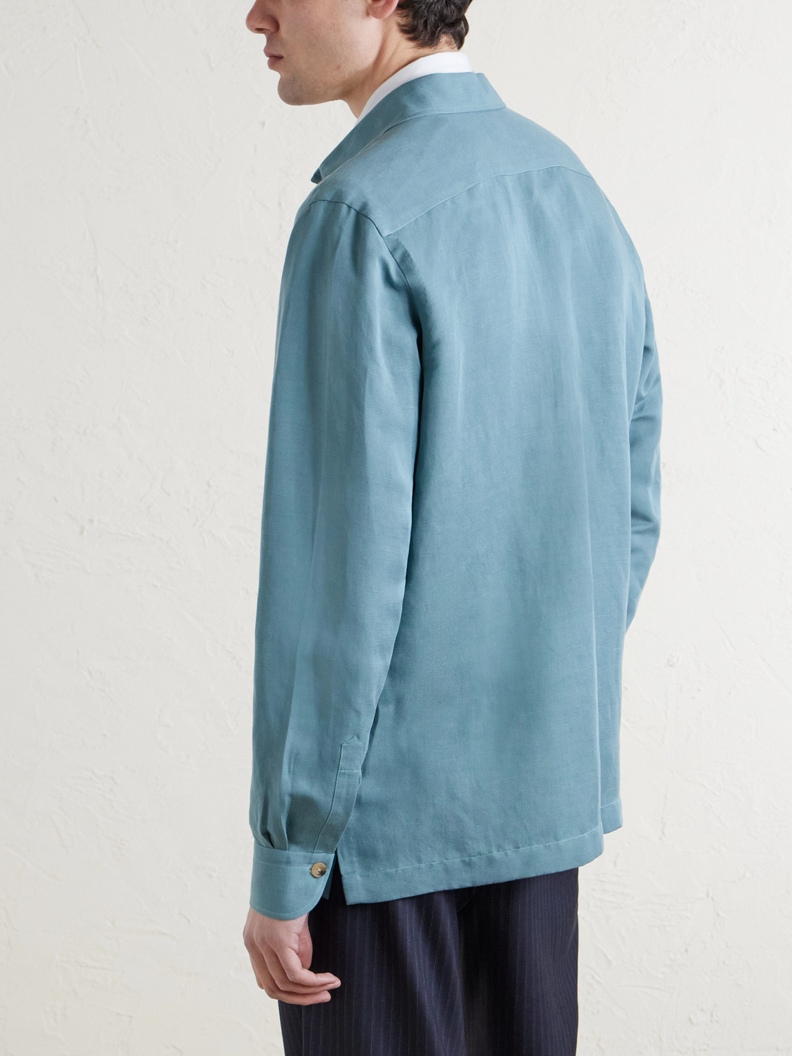 Rubinacci Safari Overshirt In Blue