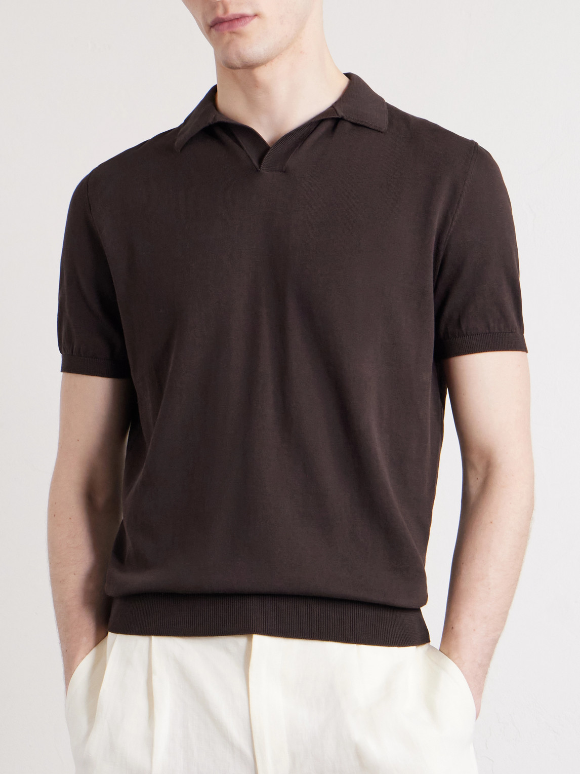  Rubinacci - Cotton Polo Shirt - Men - Brown - It 46 