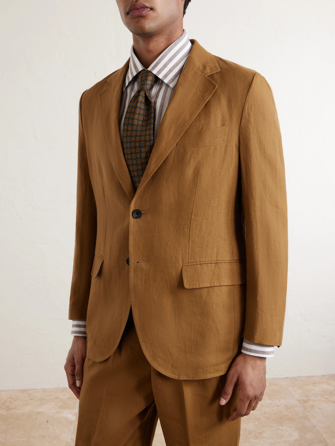 Rubinacci - Linen Suit Jacket - Men - Brown - It 46 