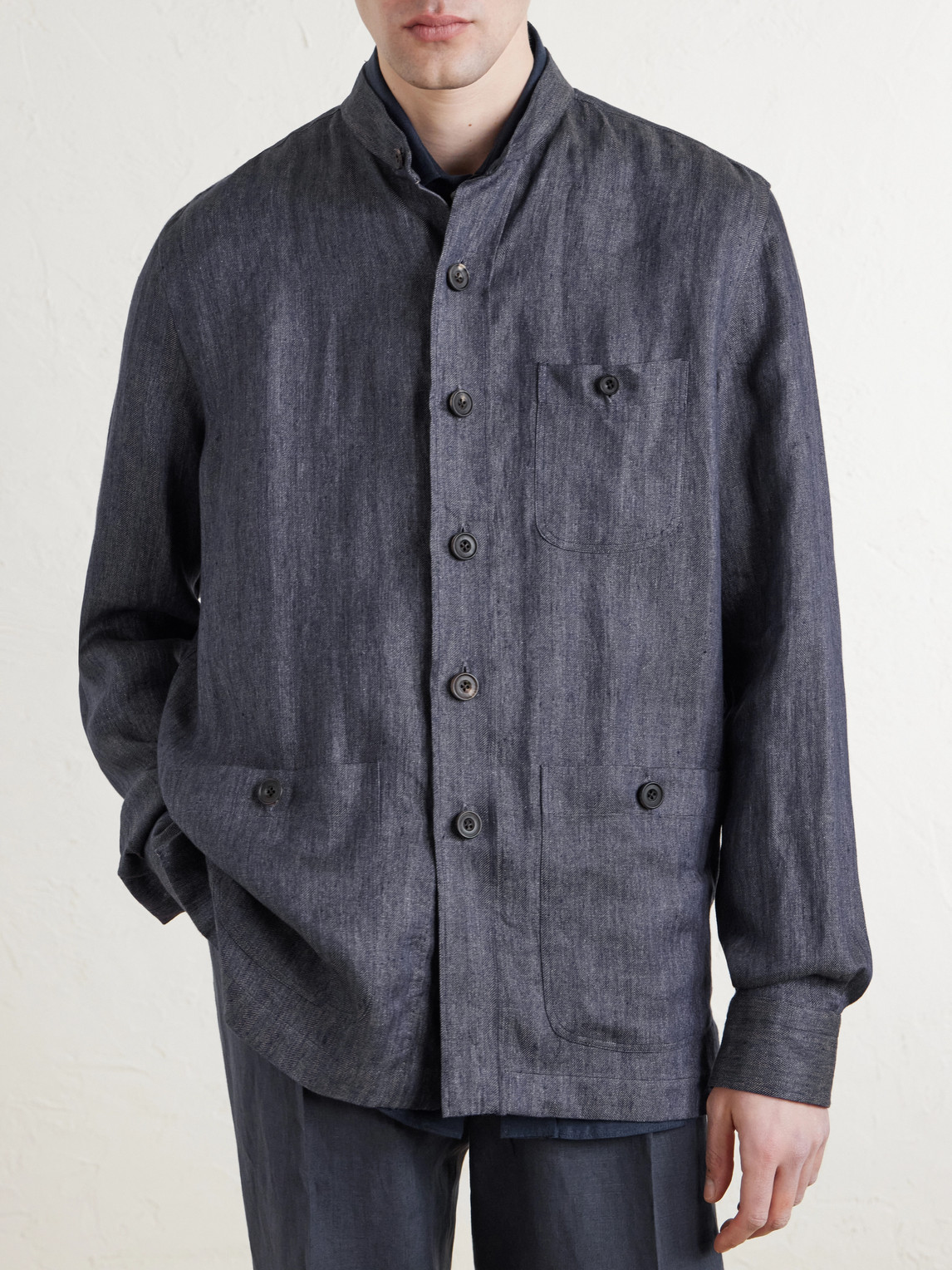  Rubinacci - Safari Linen Jacket - Men - Blue - S 