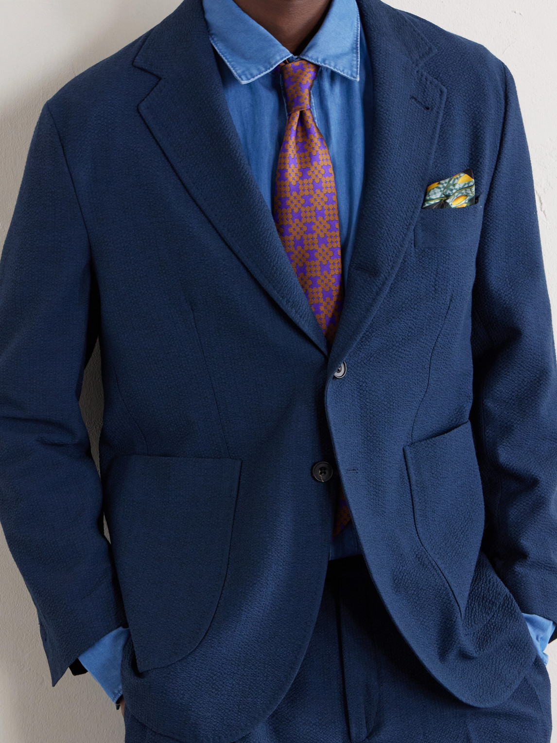 Rubinacci Wool-blend Single-breasted Jacket In Blue