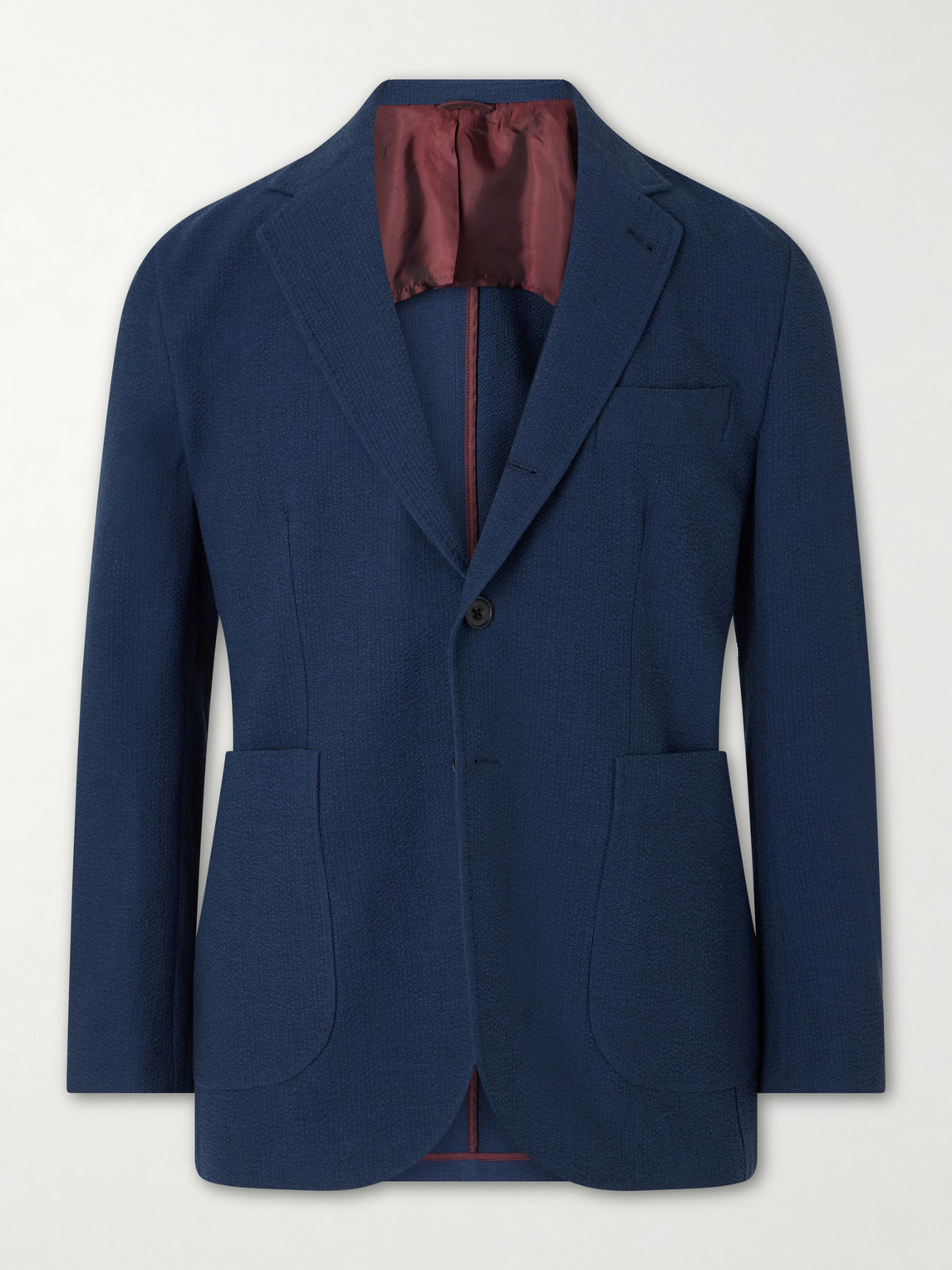 Rubinacci Wool-blend Single-breasted Jacket In Blue