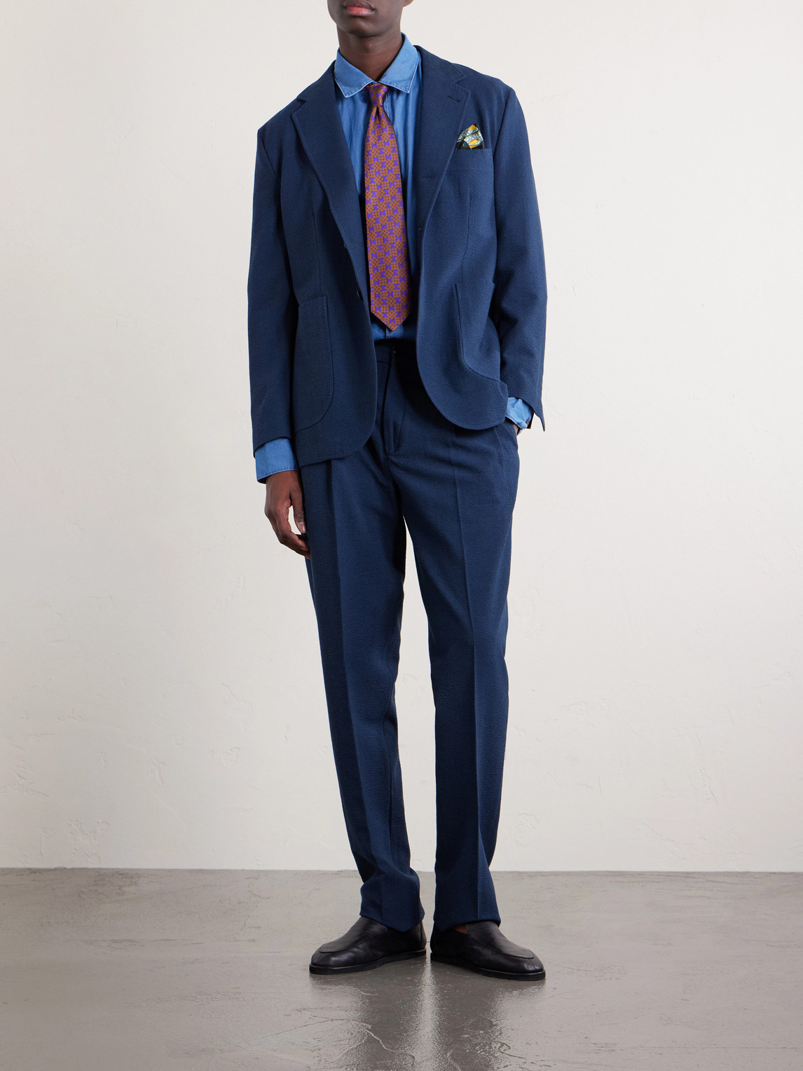 Rubinacci Wool-blend Single-breasted Jacket In Blue