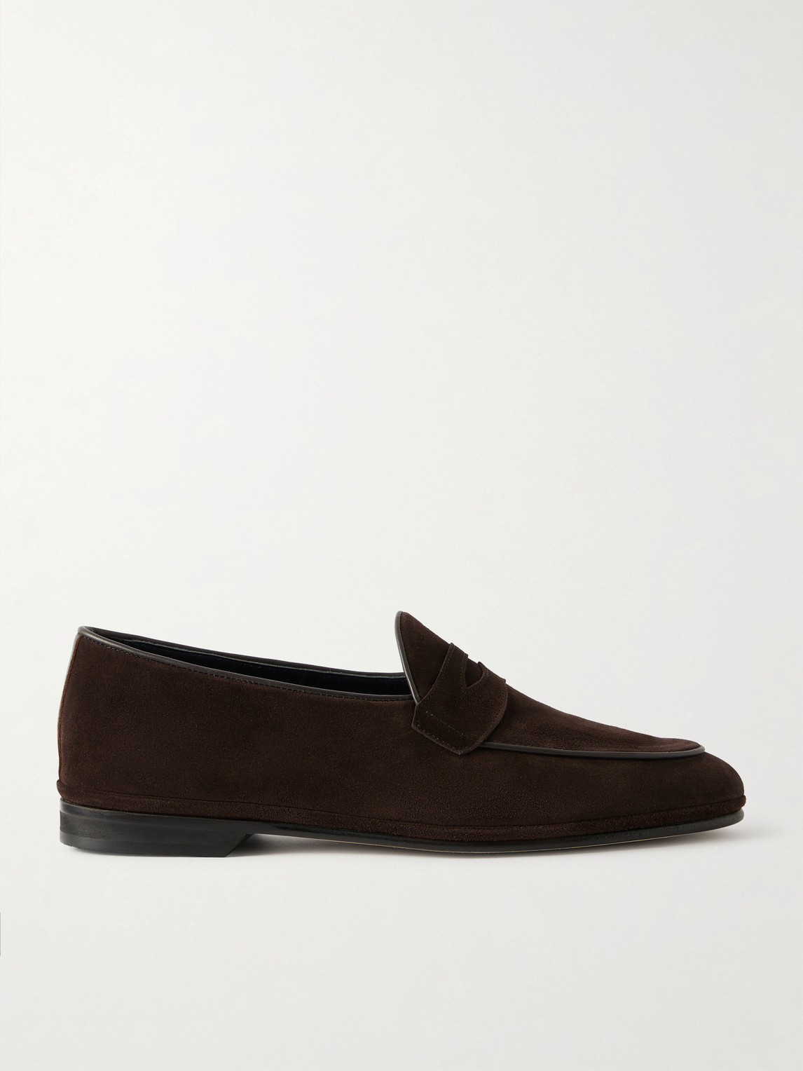 Rubinacci Suede Penny Loafers In Brown
