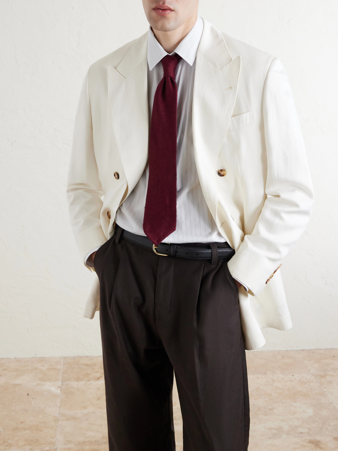 Rubinacci 9cm Silk Tie In Red