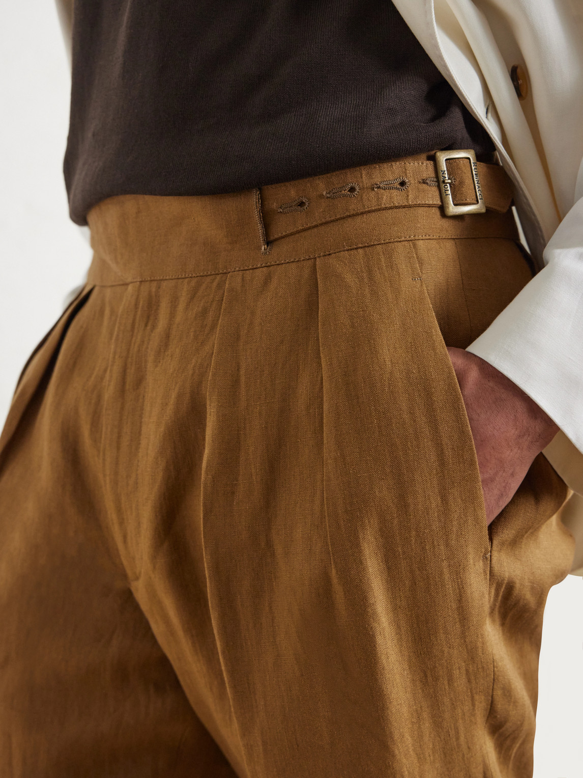 Manny Straight-Leg Pleated Linen Trousers