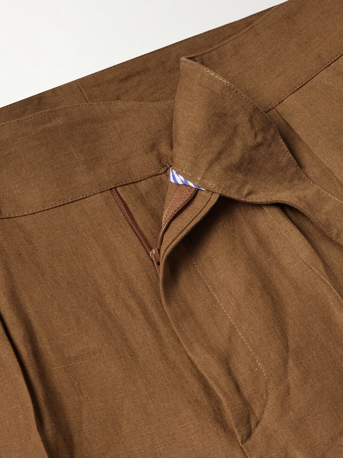 Manny Straight-Leg Pleated Linen Trousers