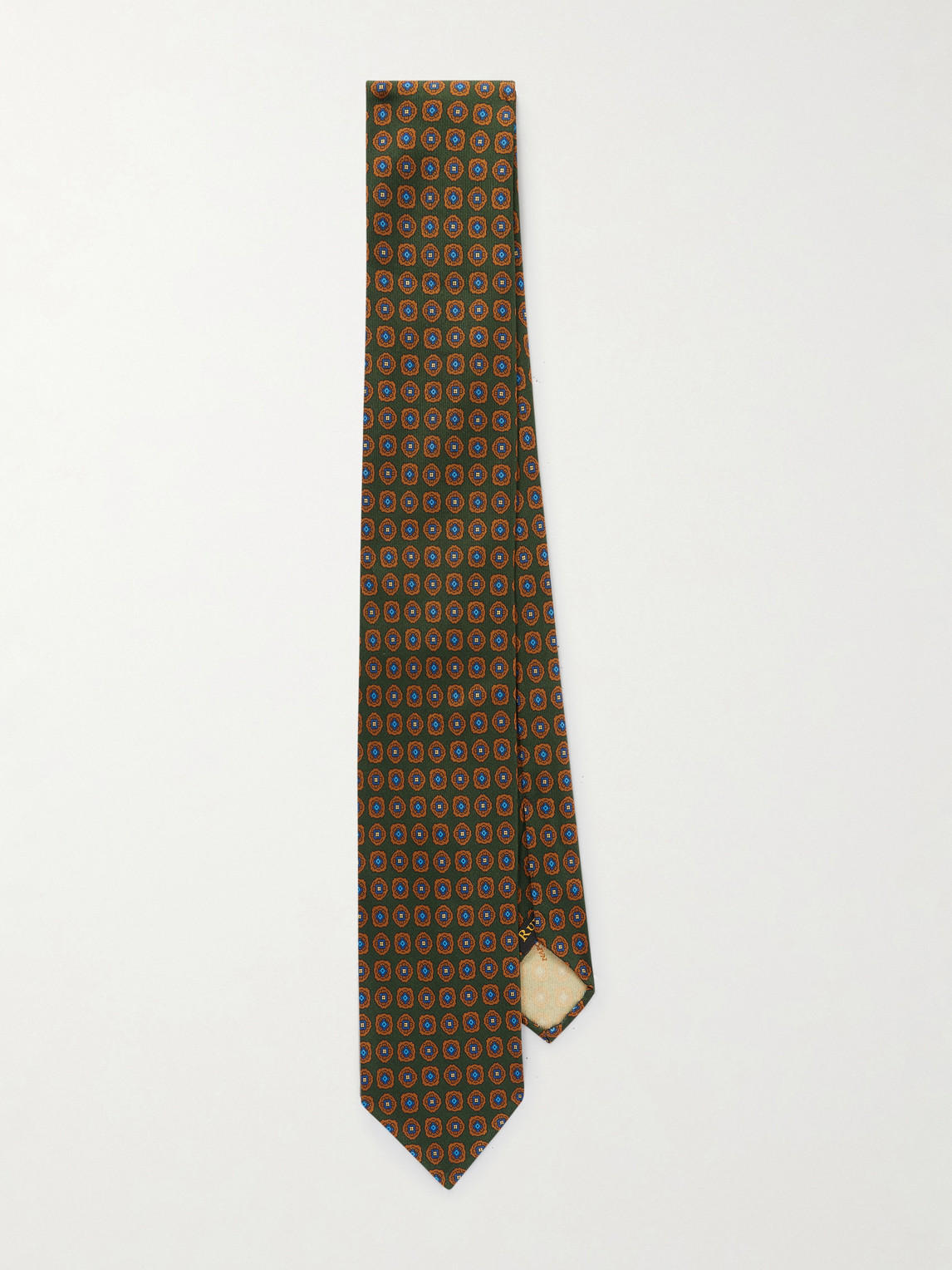 Rubinacci 9cm Printed Silk-twill Tie In Green