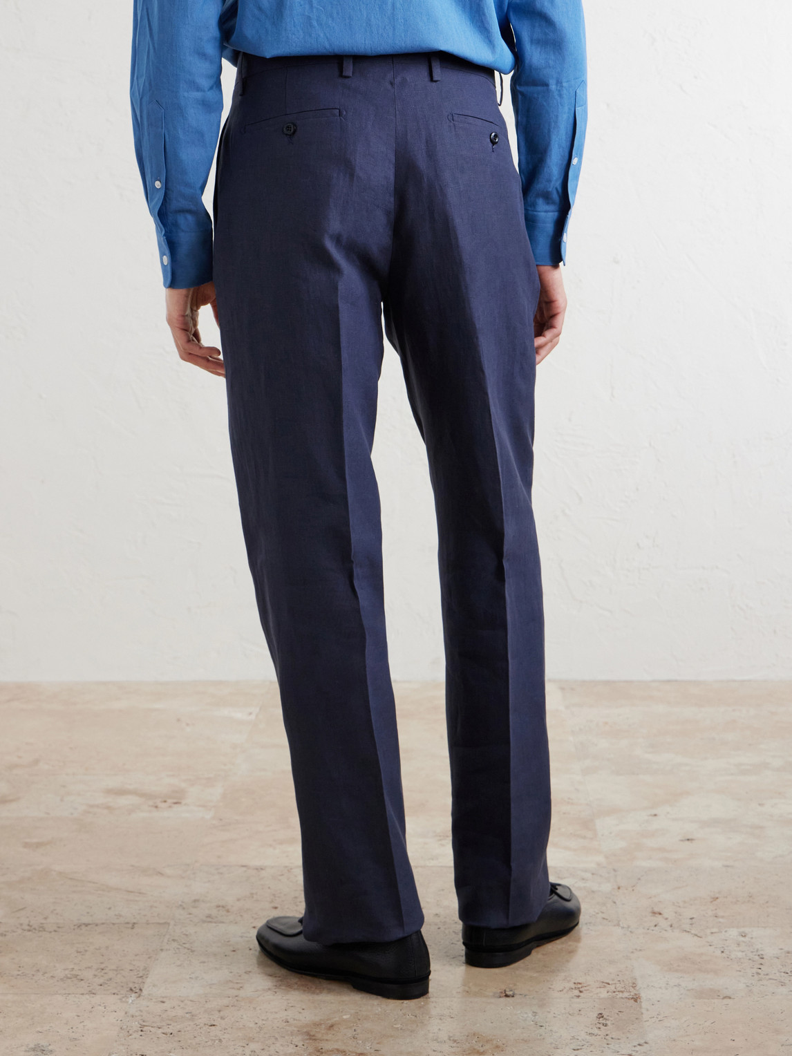  Rubinacci - Ciro Straight-leg Linen Suit Trousers - Men - Blue - It 46 