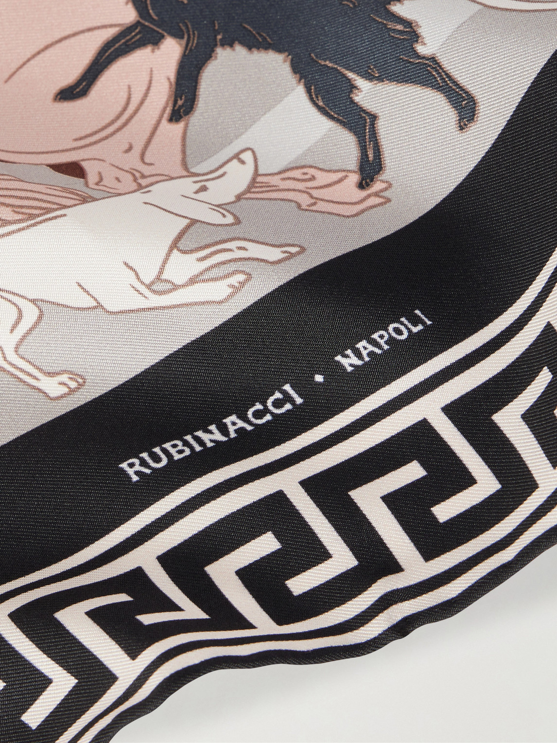  Rubinacci - Apollo And Artemis Printed Silk-satin Scarf - Men - Black 