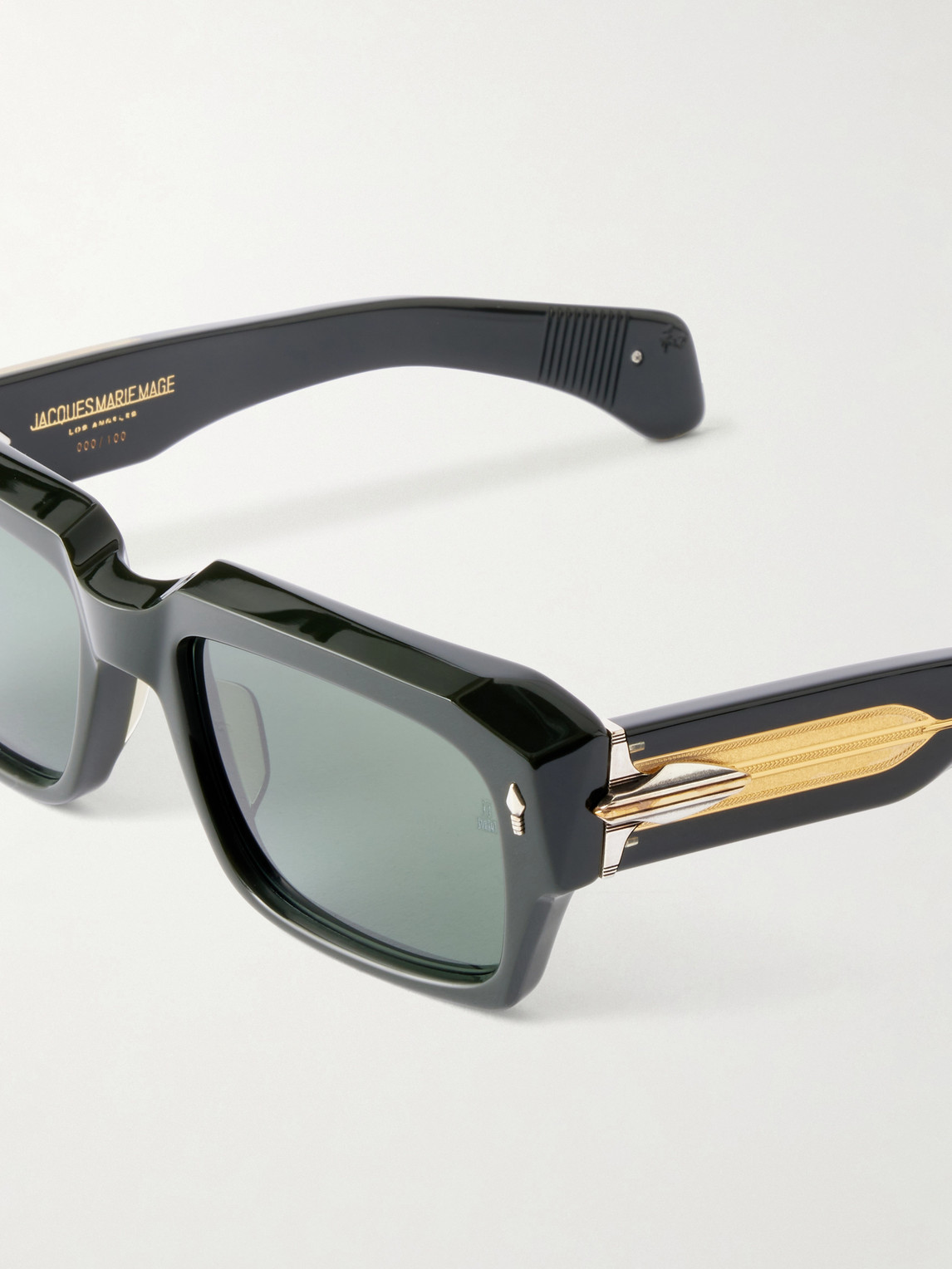 Jacques Marie Mage Dakota Rectangular-frame Acetate Sunglasses In Gray