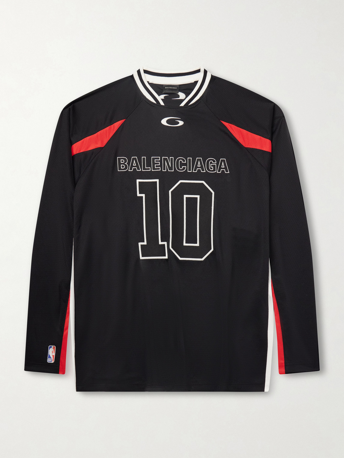 Balenciaga NBA Logo-Embroidered Appliquéd Cotton-Jersey T-Shirten