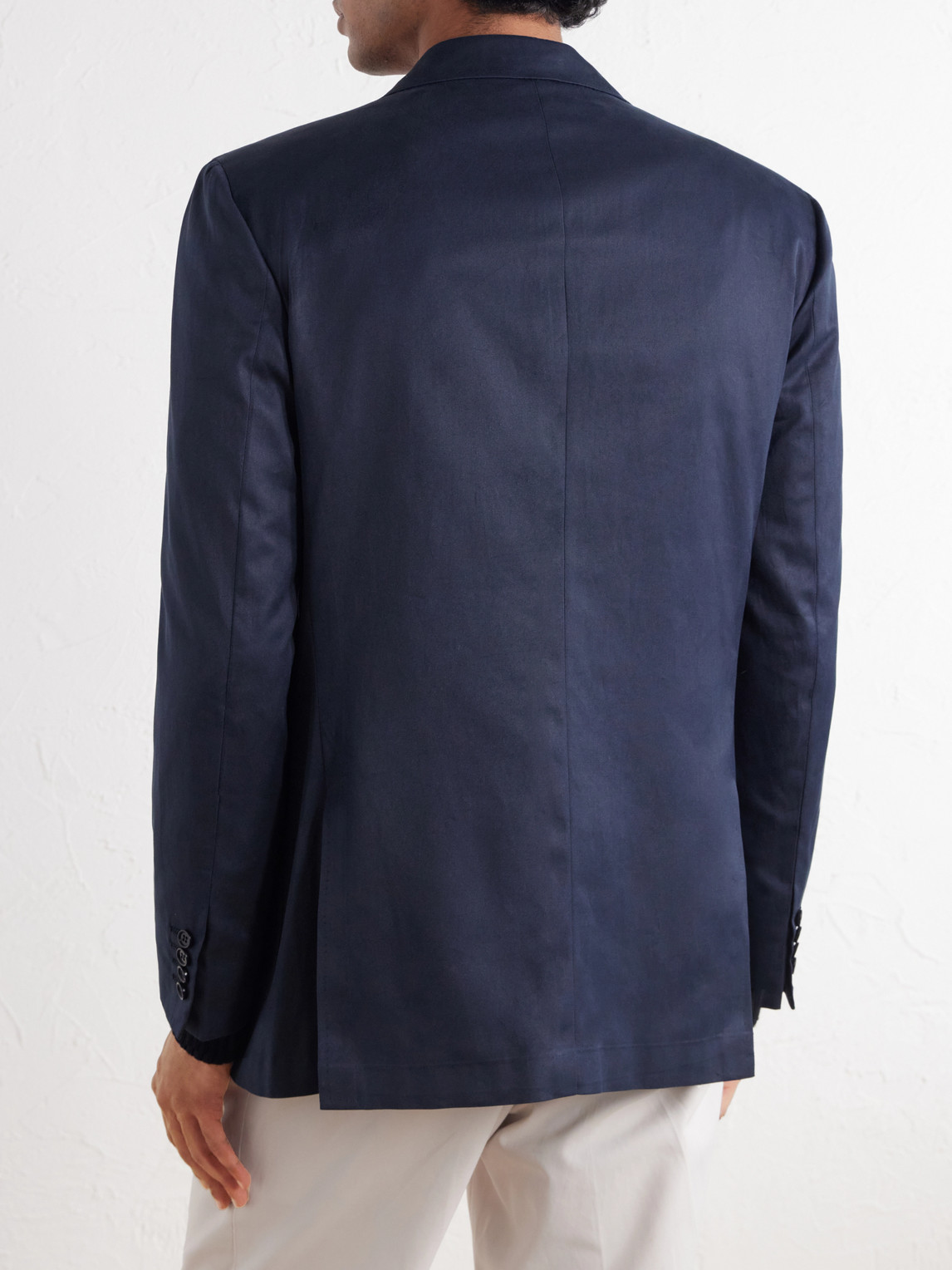 Double-Breasted Cotton-Twill Blazer