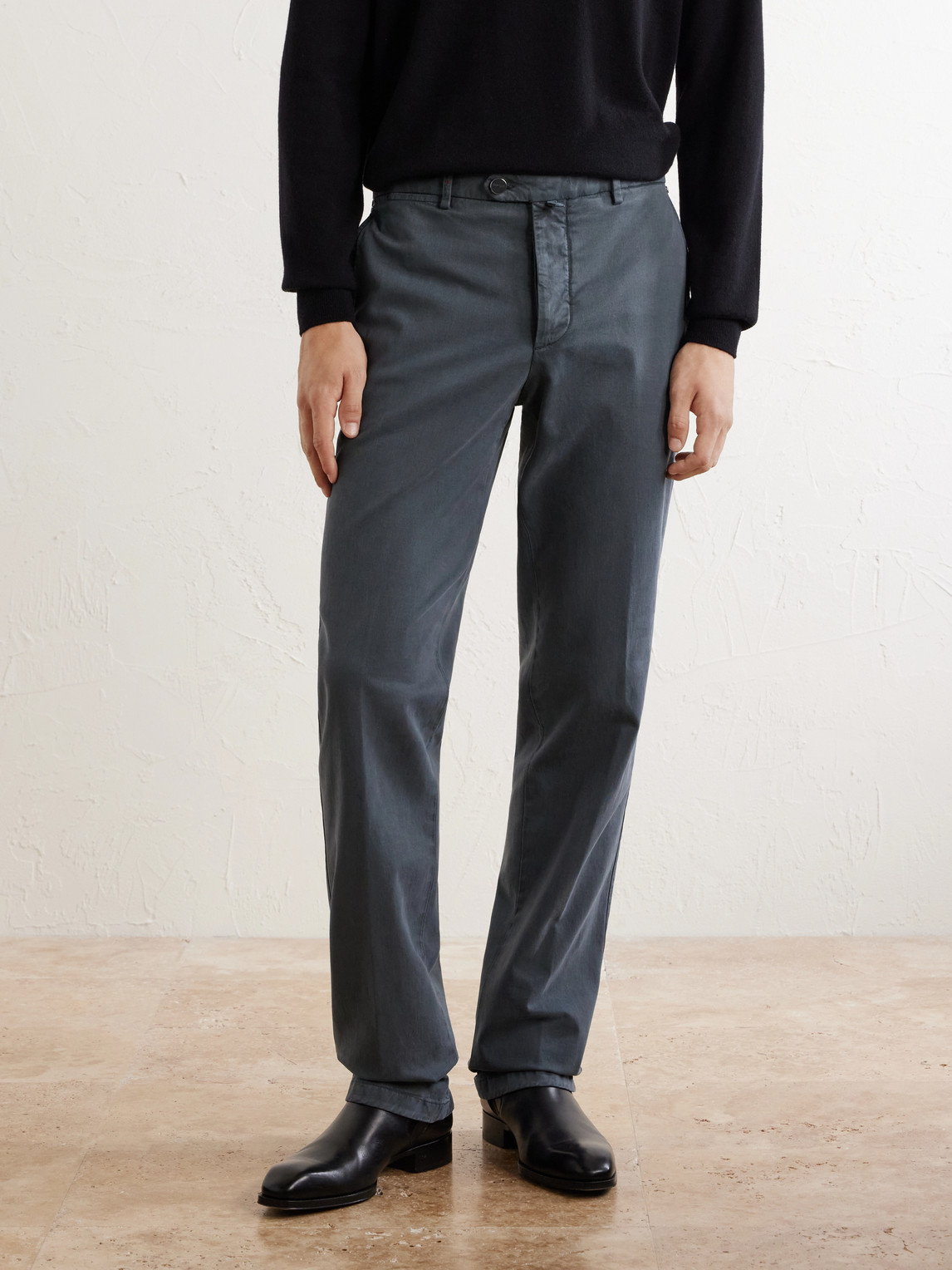Straight-Leg Lyocell-Blend Trousers