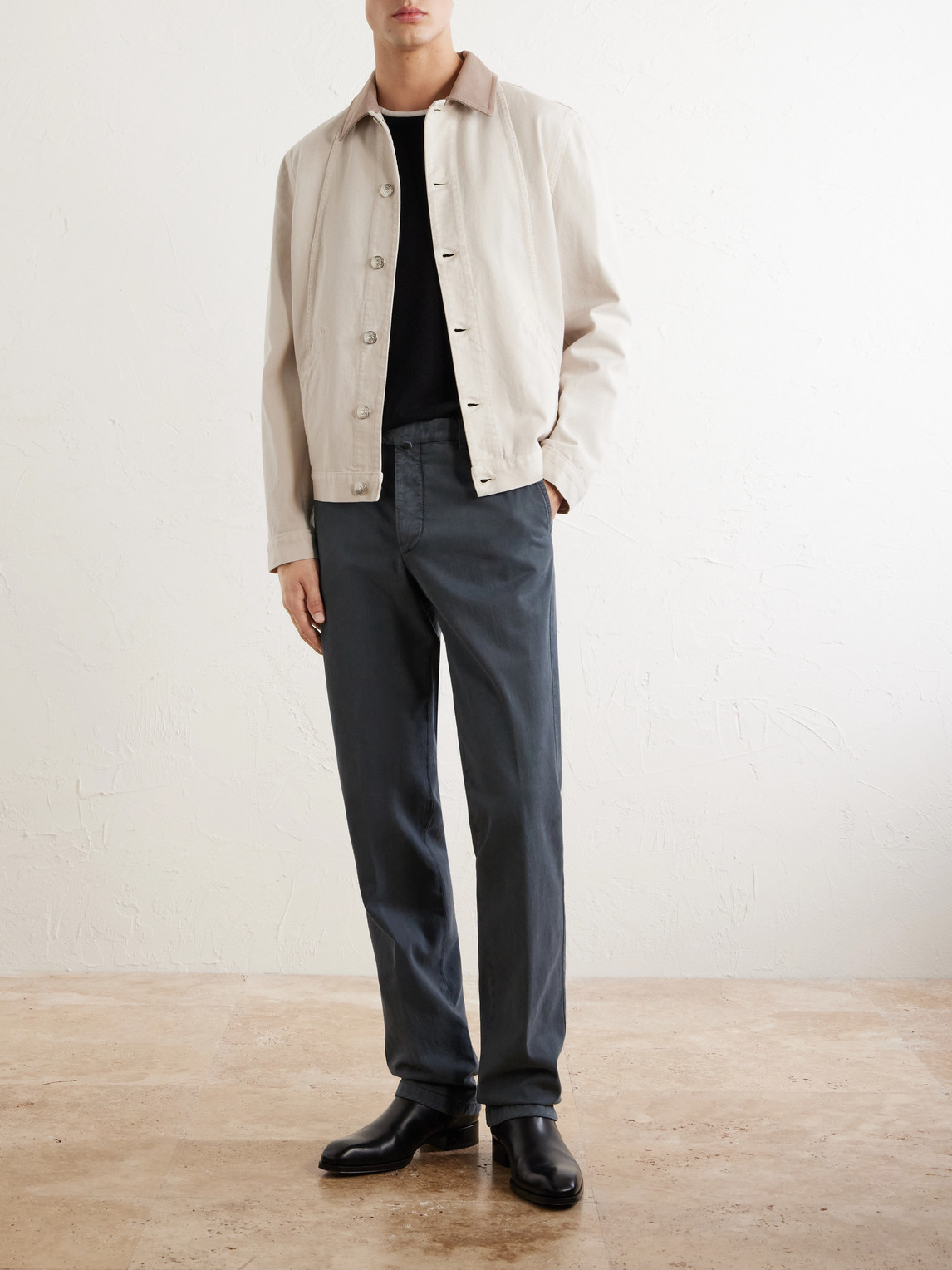 Straight-Leg Lyocell-Blend Trousers