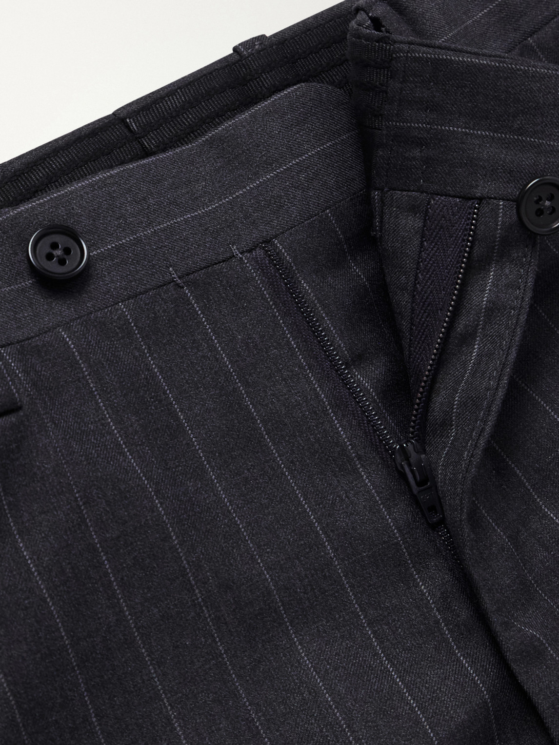 Straight-Leg Pinstriped Wool Suit Trousers