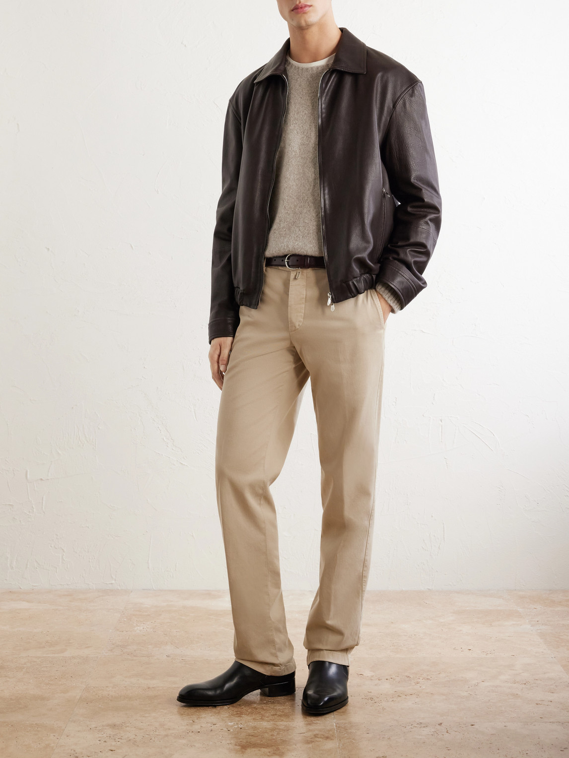 Straight-Leg Lyocell-Blend Trousers