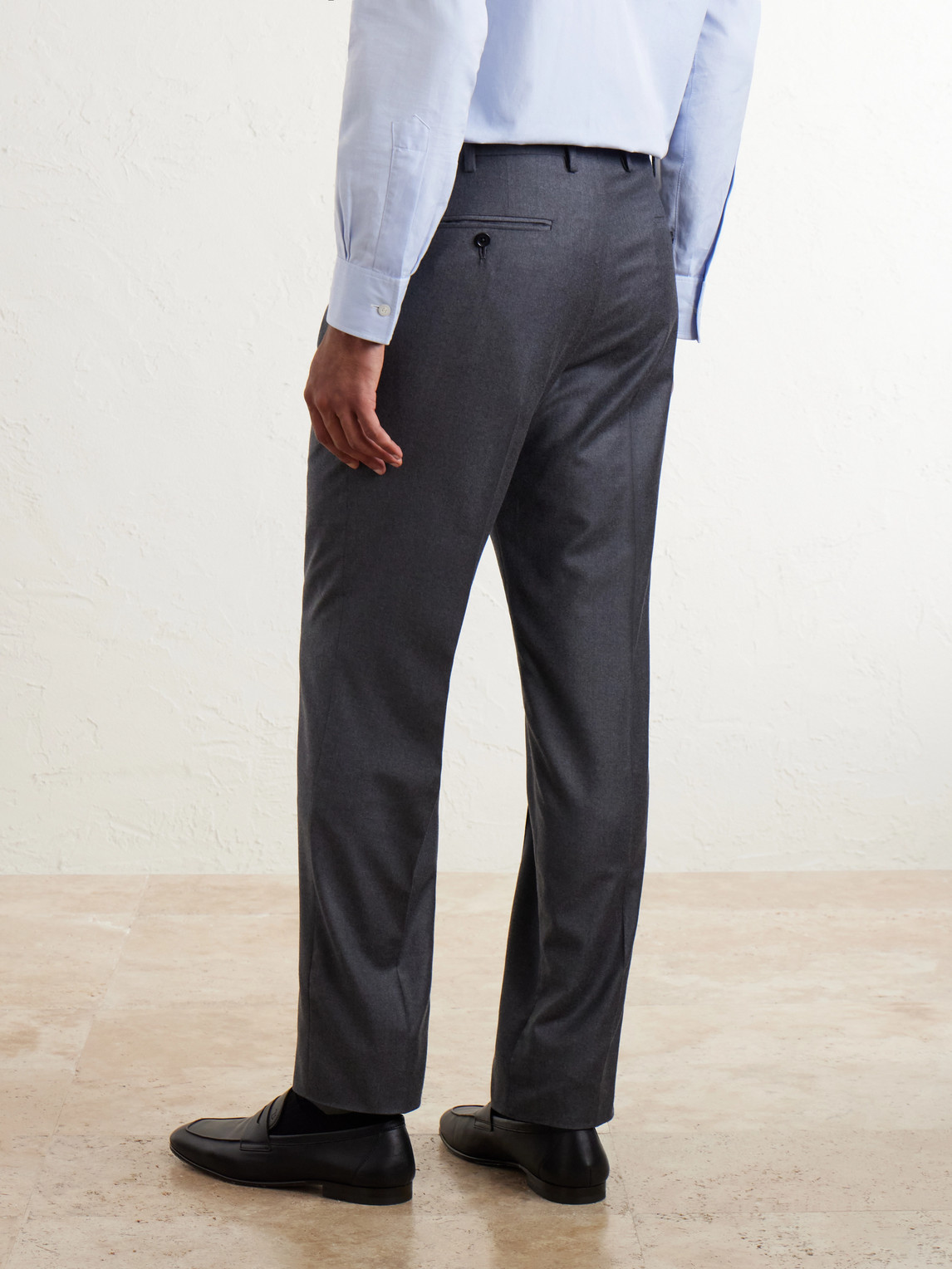 Straight-Leg Wool Suit Trousers